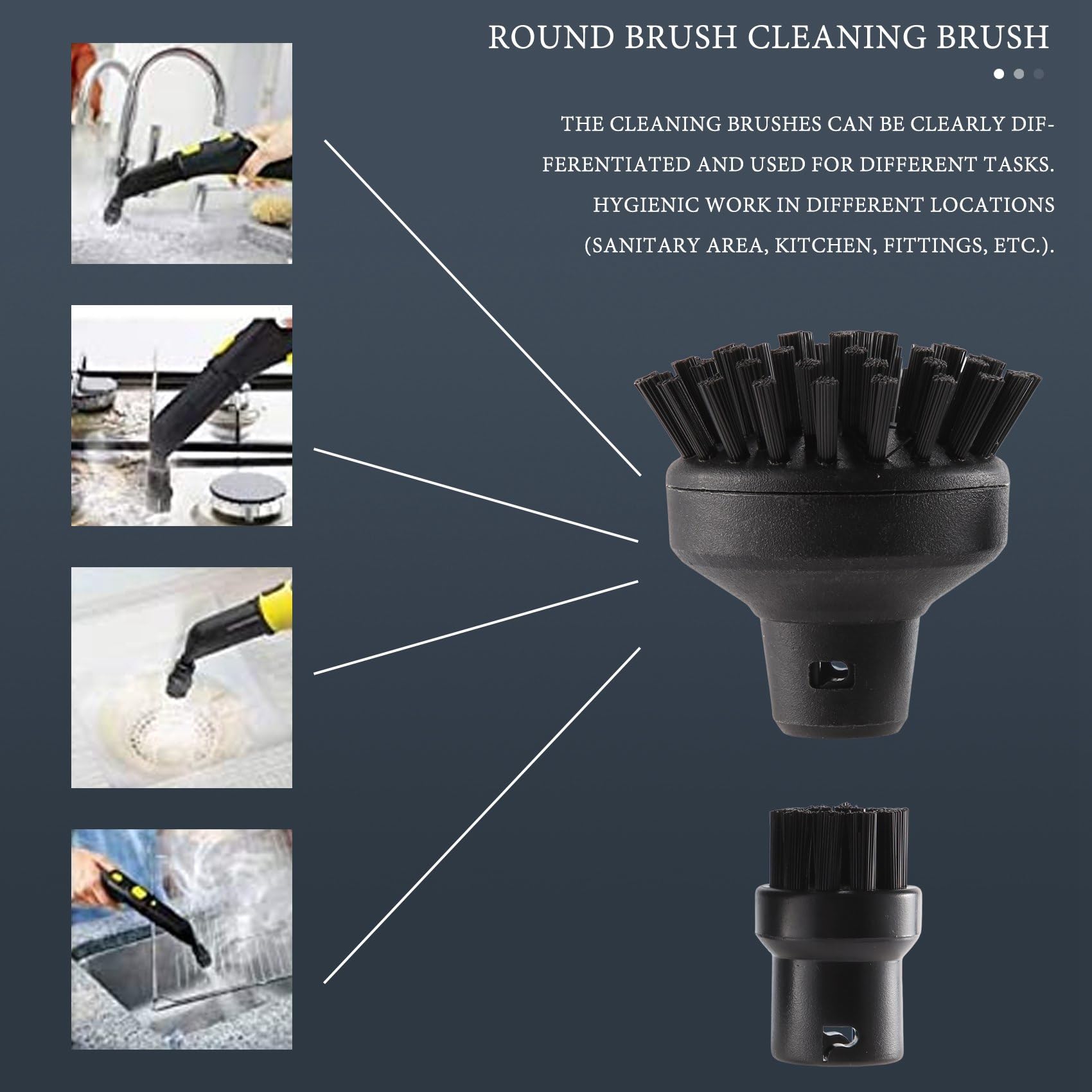 pour SC1 SC2 SC3 SC4 Grande Brosse Ronde Brosse de Nettoyage pour Adaptateur de Accessoire de Nettoyeur à Vapeur Brosse de Nettoyage à Domicile