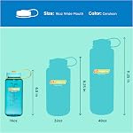 Nalgene 16 oz Bouteille d'eau à la bouche Grande Taille de la coupe mince, sans BPA, durable & Preuve de fuite, Bouteille de voyage légère, Cerulean