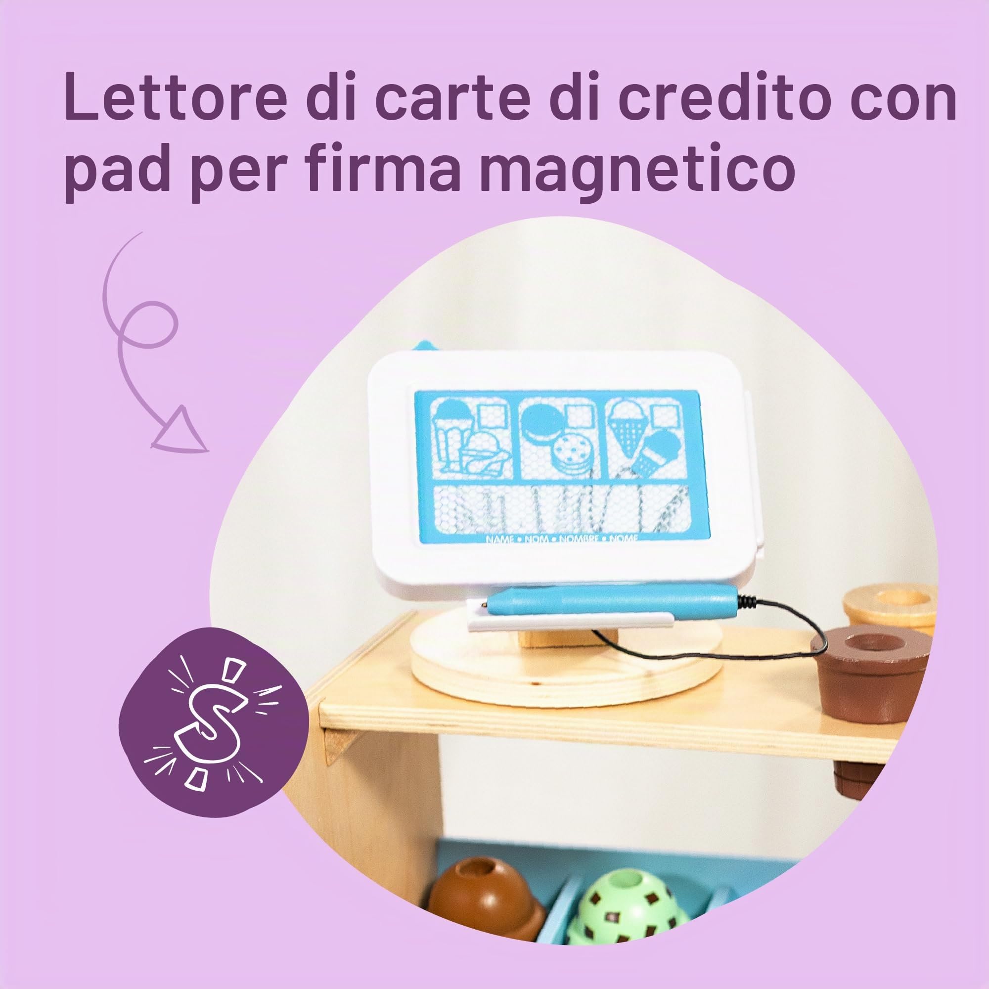 Melissa & Doug Giocattolo Finti Alimenti Gelateria Fantastici Gusti in Legno - Certificati FSC