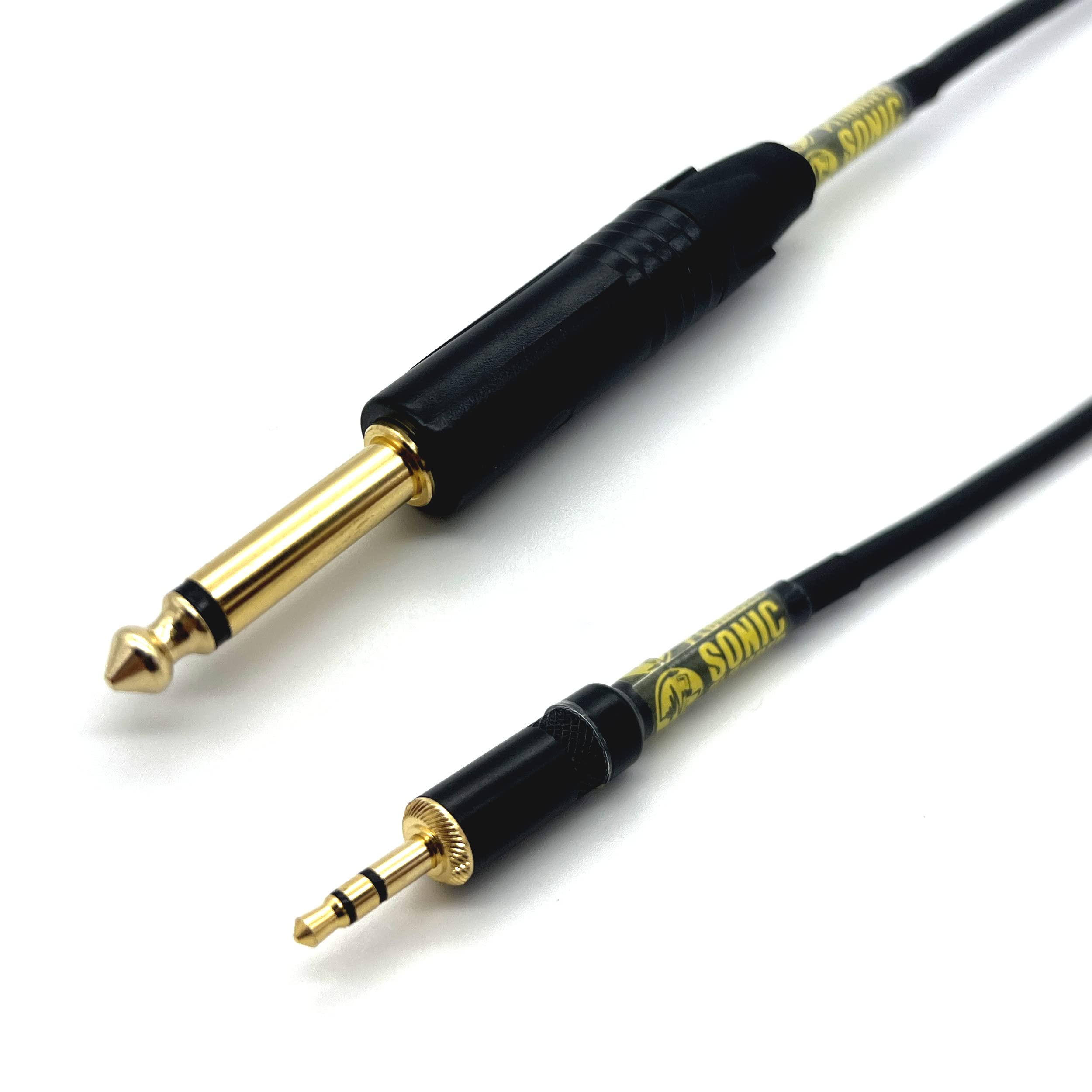 Sonic Plumber Black and Gold 3.5mm (1/8inch) EP Stereo to 6.35mm (1/4inch) TS Mono Cable with Cable Tie (3m / 9.84ft) (B0BLNK5TWX) Amazon Price History, Amazon Price Tracker