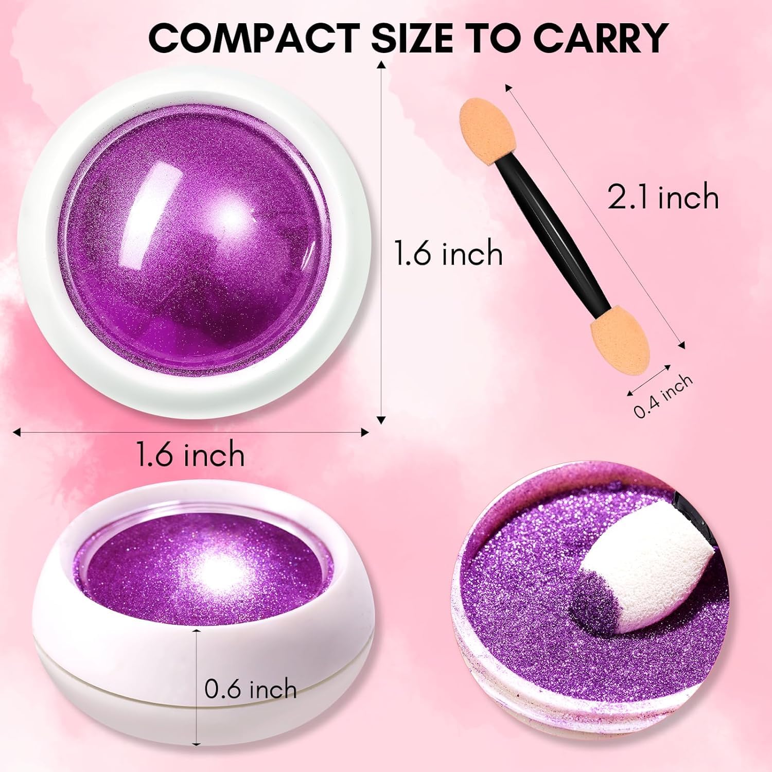 MEI DE MODA Mirror Chrome Nail Powder Set - 12 Colors Metallic Holographic Chrome Nail Powder Purple Green Red Rose Gold Nail Chrome Powder for Gel Nails Manicure Nail Art Chrome Powder Gifts for Women 1