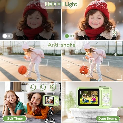 Miniatura 6 de Cámara digital para niños, cámaras digitales WITYEAH de 48 MP FHD 1080P para apuntar y disparar con zoom de 16X, cámaras portátiles compactas