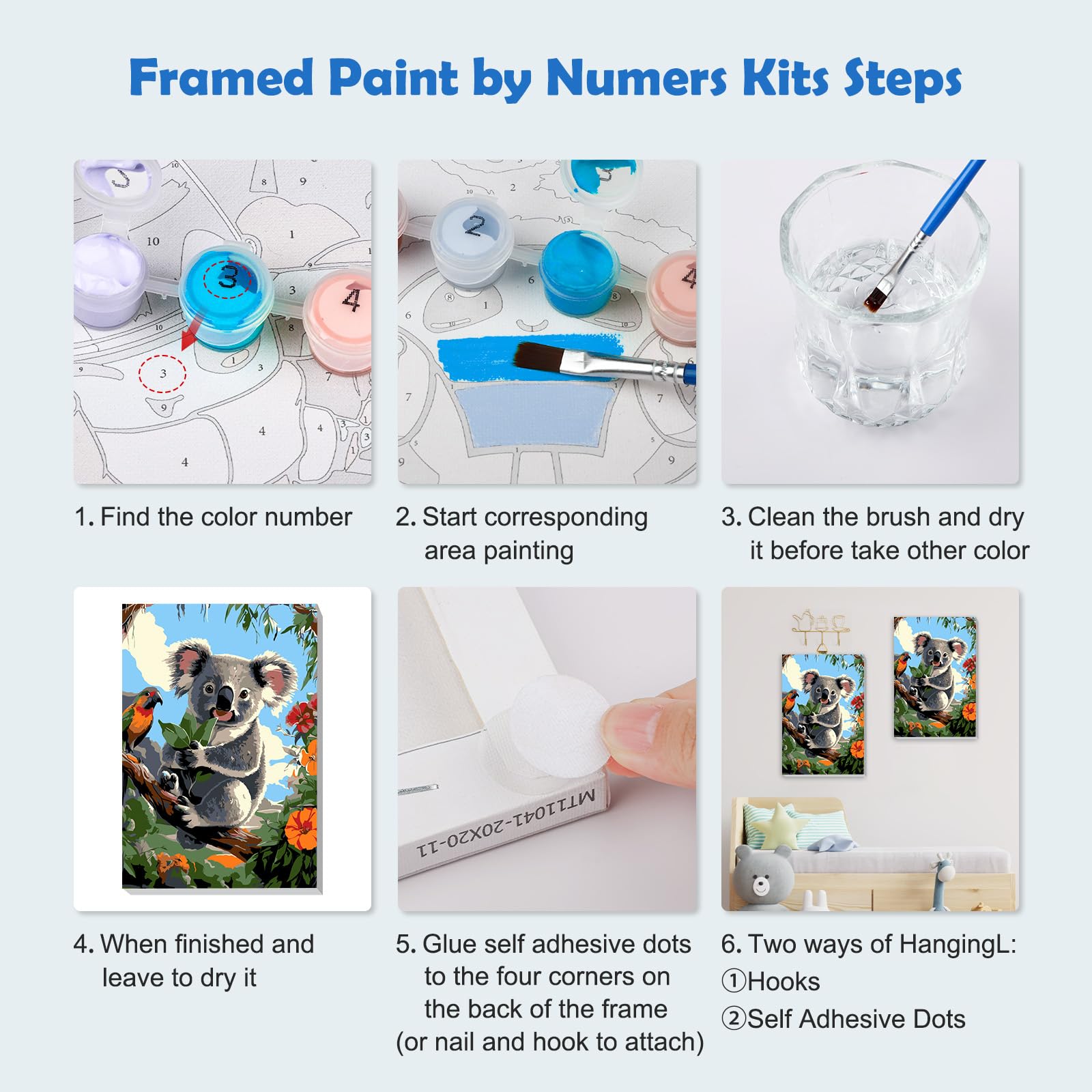Peinture Par Numéros Tigre – Kit Adulte Enfant 20x30cm Avec Cadre + Chevalet, Animaux DIY