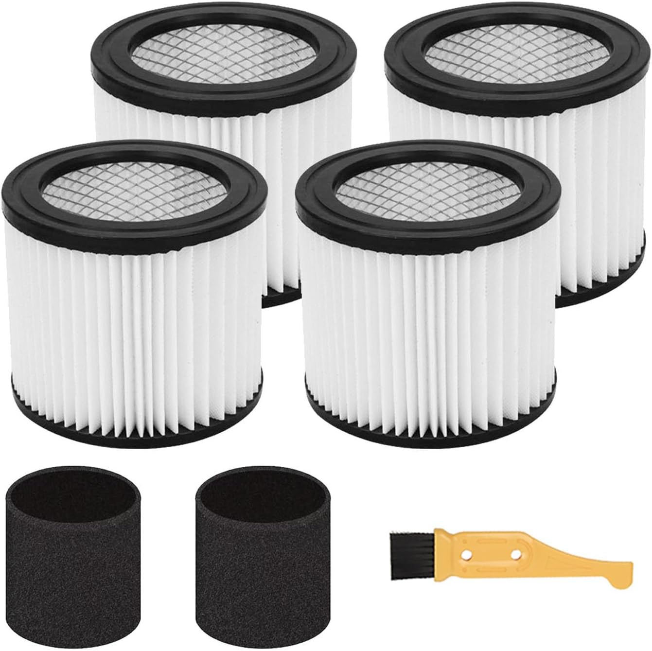 MZY LLC 4 Pack 90398 HEPA Vacuum Replacement Filter & 2 Pack 90585 Foam Sleeve Filter for Shop-Vac Type AA Hangup Wet Dry Vacuum Cartridge Filter 90398, 903-98, 903-98-00, 9039800