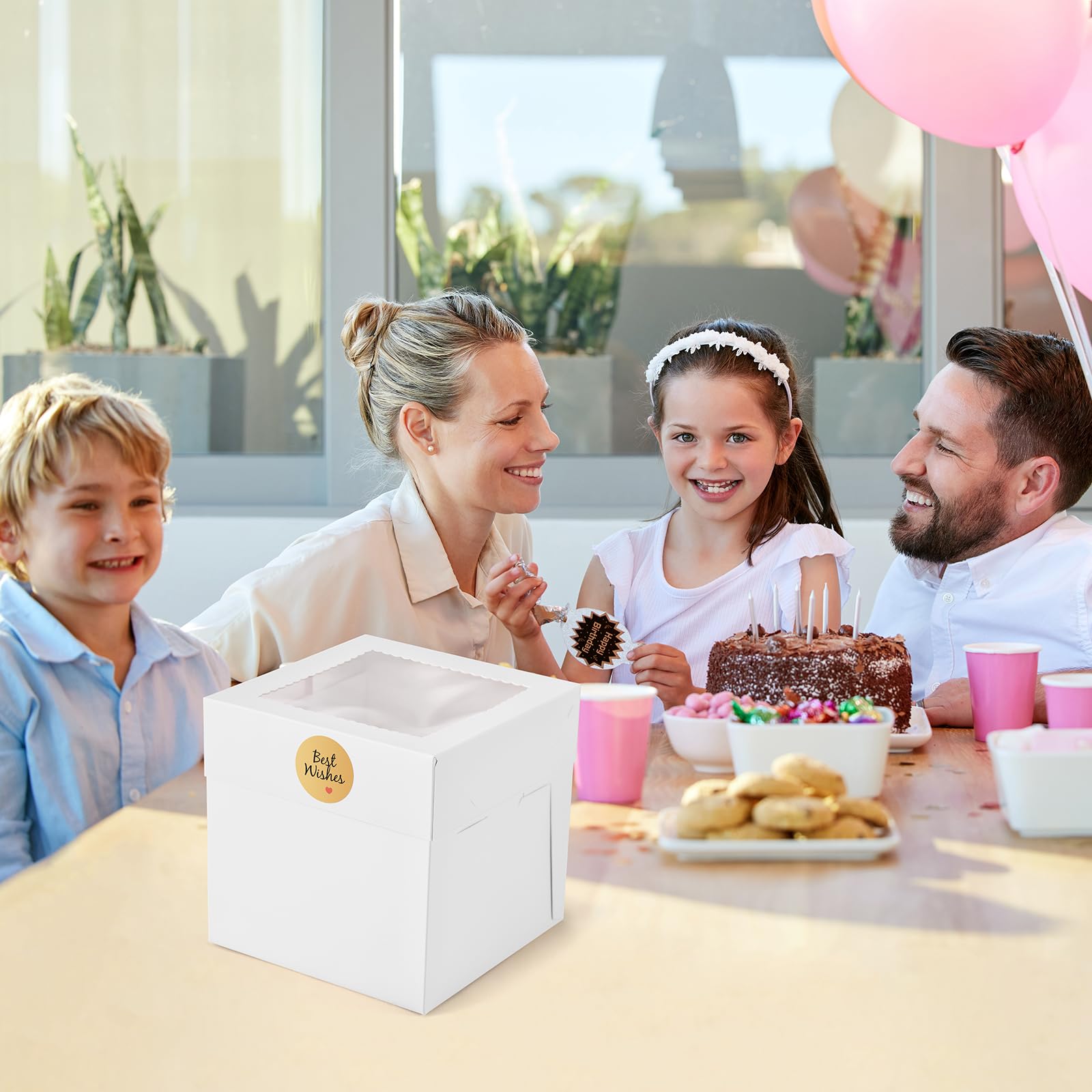White Cake Boxes with Window - 25 Pack -5