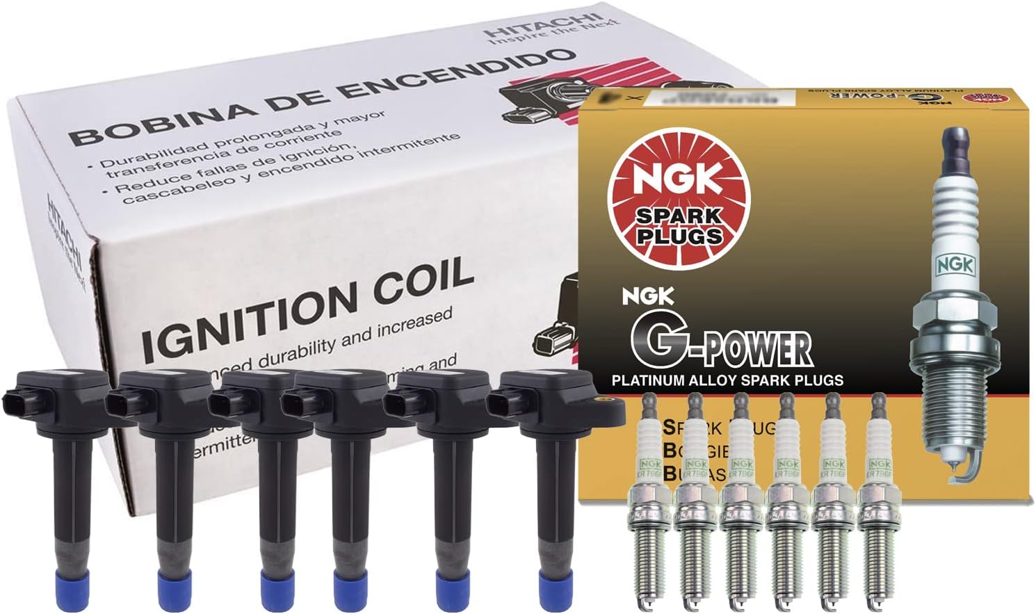 Astemo 6 Ignition Coils & NGK 6 G-Power Spark Plugs Kit For Acura RL TL TSX Honda Accord Odyssey GAS