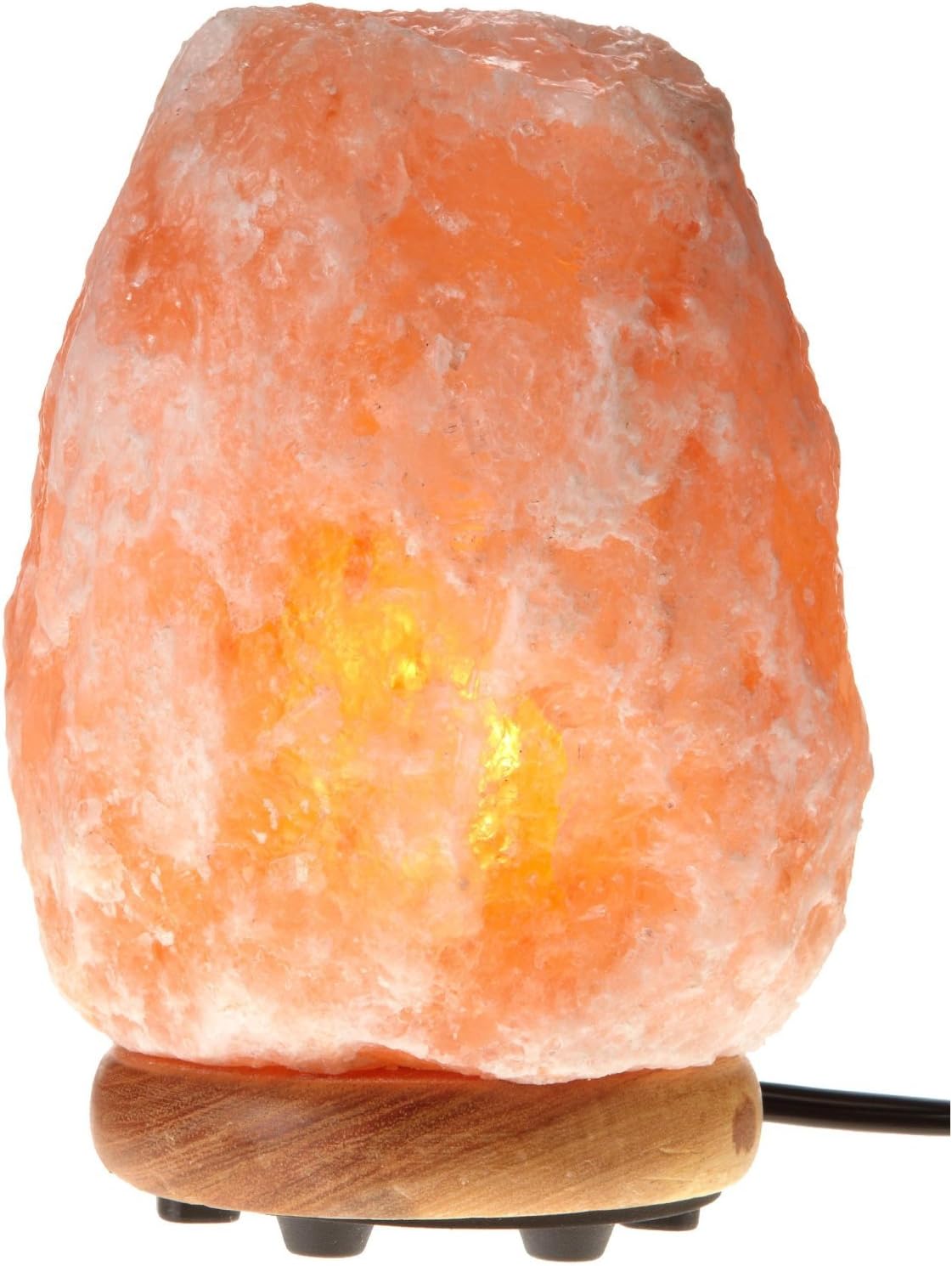 Amazon 電球とコード付きインテリアランプ「WBM 8インチヒマラヤンナチュラルクリスタルソルトランプ」 ple 屋内照明