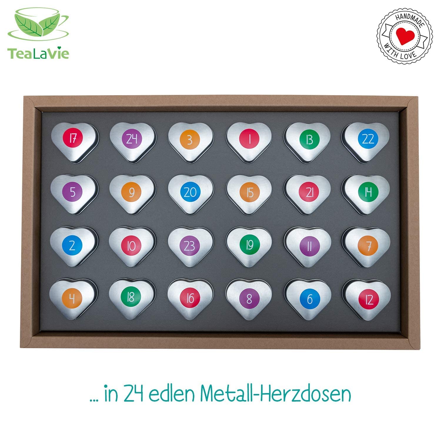 TEALAVIE Tee-Adventskalender 2026 | 24 hochwertige lose Tees in edlen Teedosen | Handmade | Merry Christmas Happy New Year (Set), Chanukka - jetzt zu Weihnachten 2026 schenken 220g