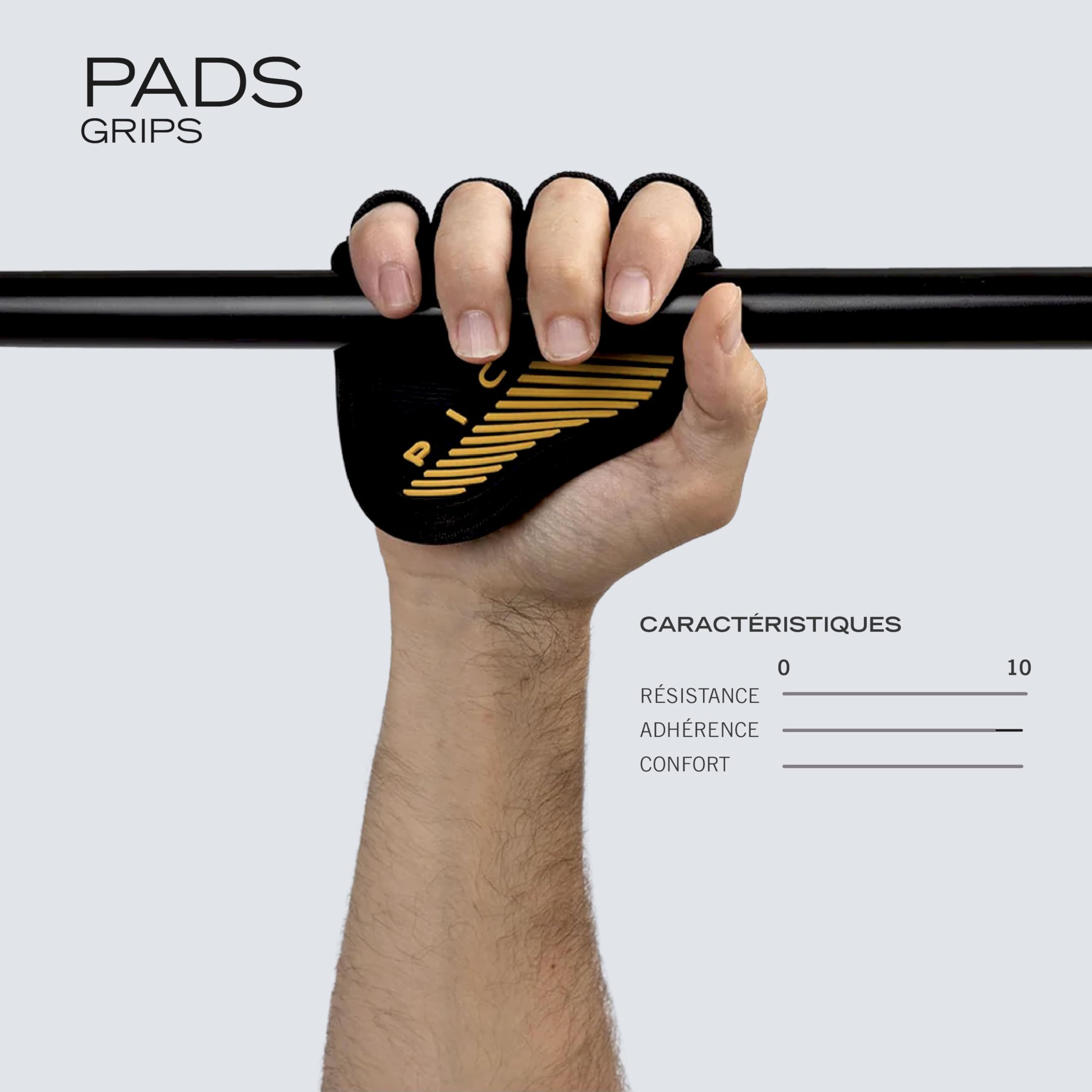 PICSIL Maniques en Néoprène pour Barre de Musculation – Grip Pads pour Tractions & Haltérophilie