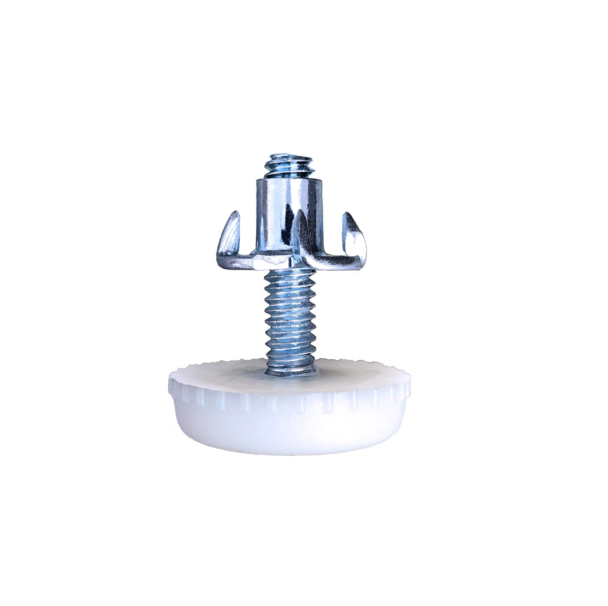 Yongle Store levelers T-Nut Leg Leveler (Set of 16) Adjusting Foot 1/4" Bolt,8Pack White