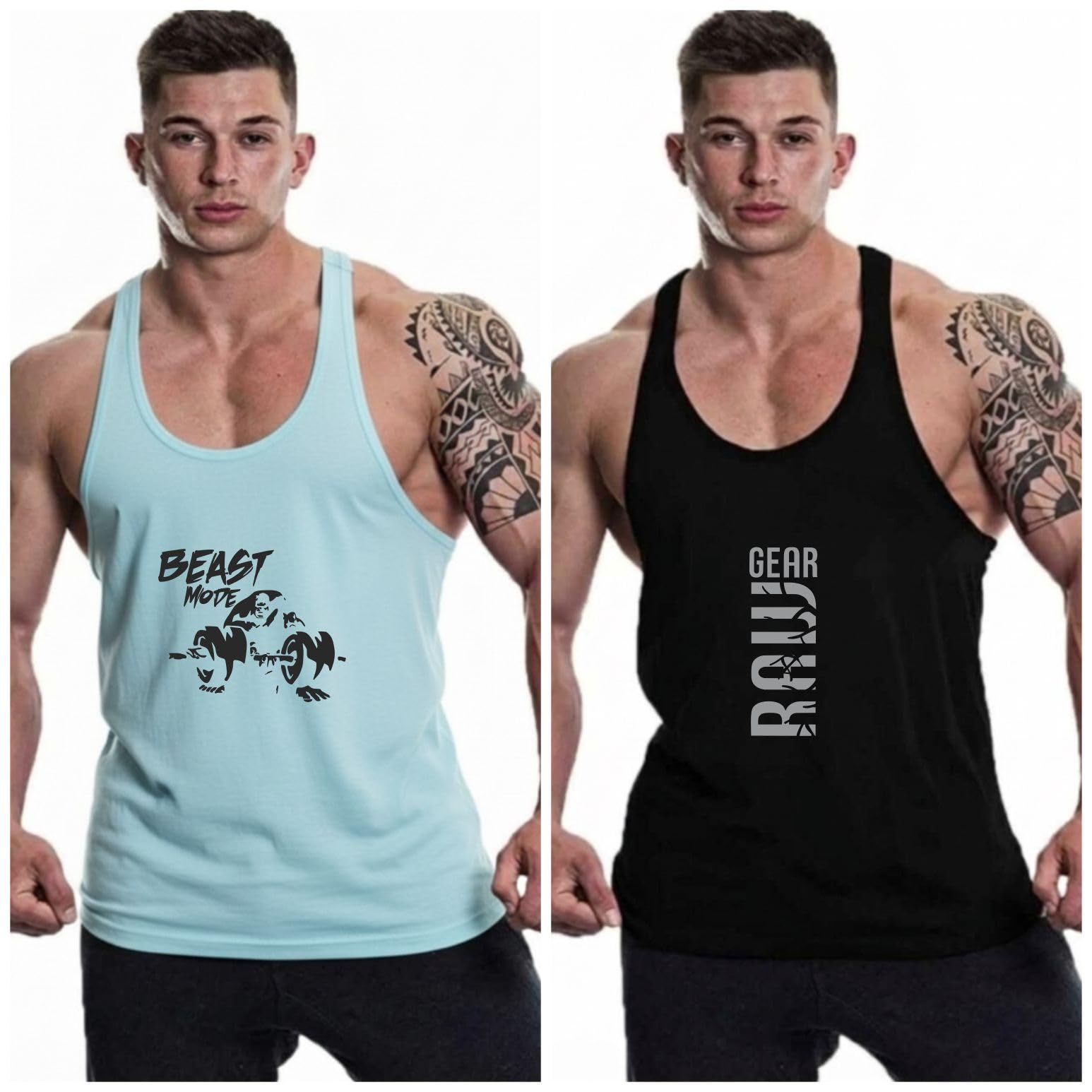 furrr Men's Sleeveless Tank Top Polyster Muscle Fit Gym Vest | Casual Summer Fitness Wear for Bodybuilding, Running & Daily Use Pack of 2-picture-18