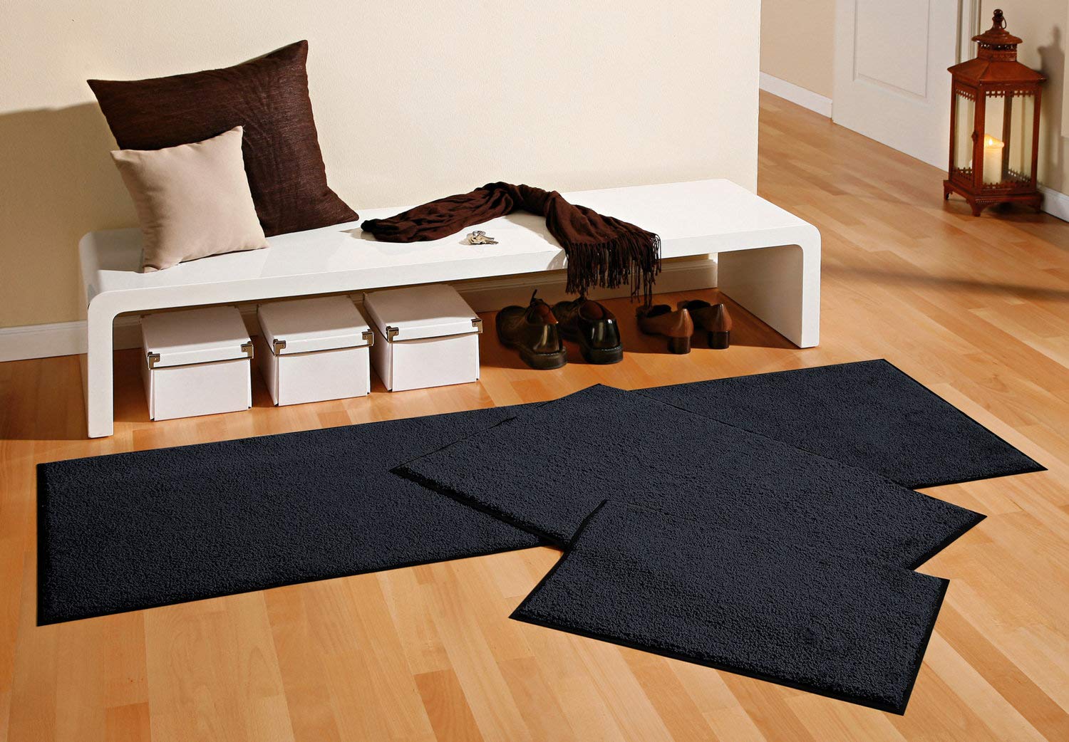 Wash+Dry - Alfombra Raven Black 60x180, Negro