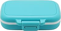 Vista 1 de Small Pill Box Supplement Case for Pocket or Purse - 3 Removable Compartments Travel Medication Carry Case - Daily Vitamin Organizer Box (Blue)