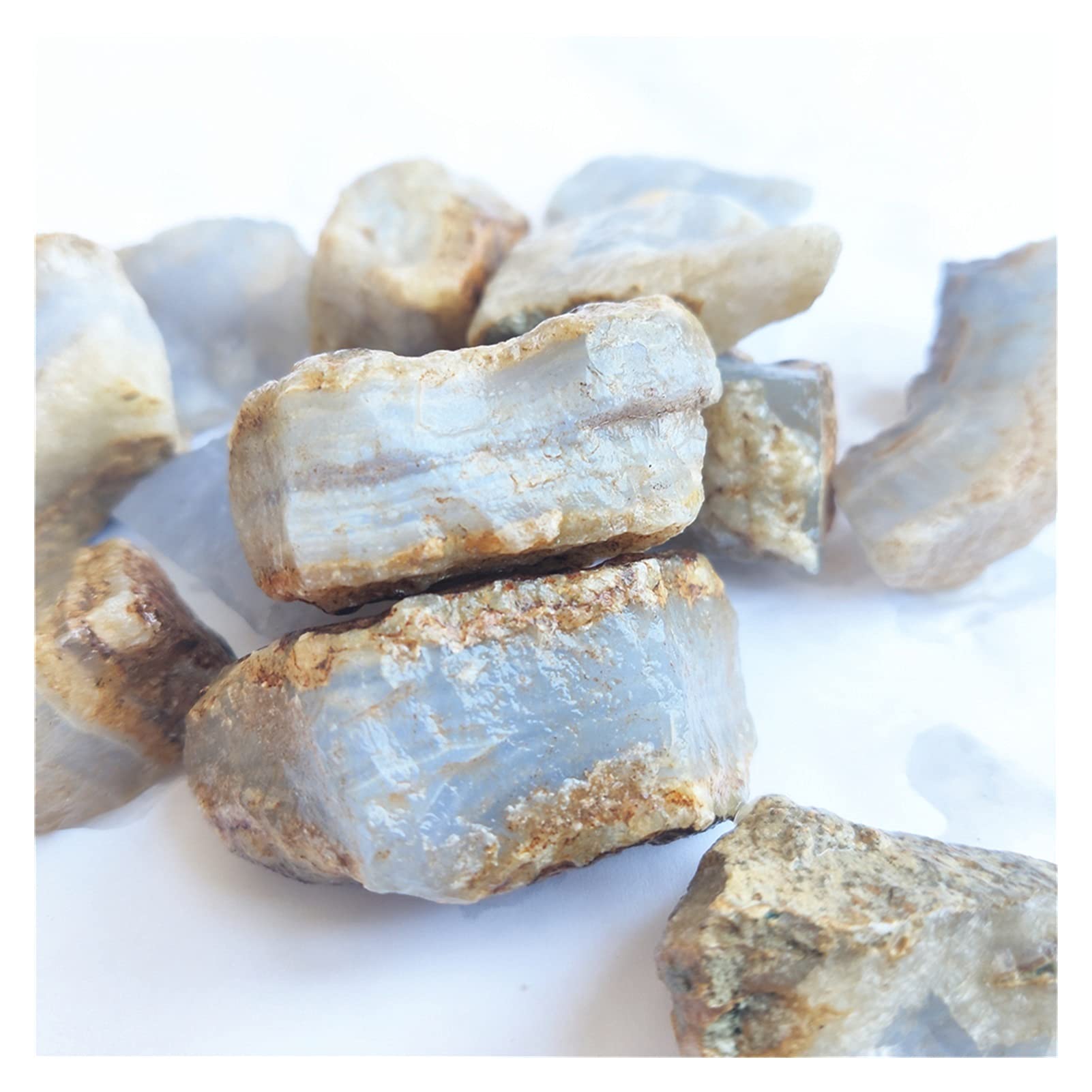 Agate bleue naturelle dinde calcédoine brute pour lithothérapie et traitement de minéraux de collection