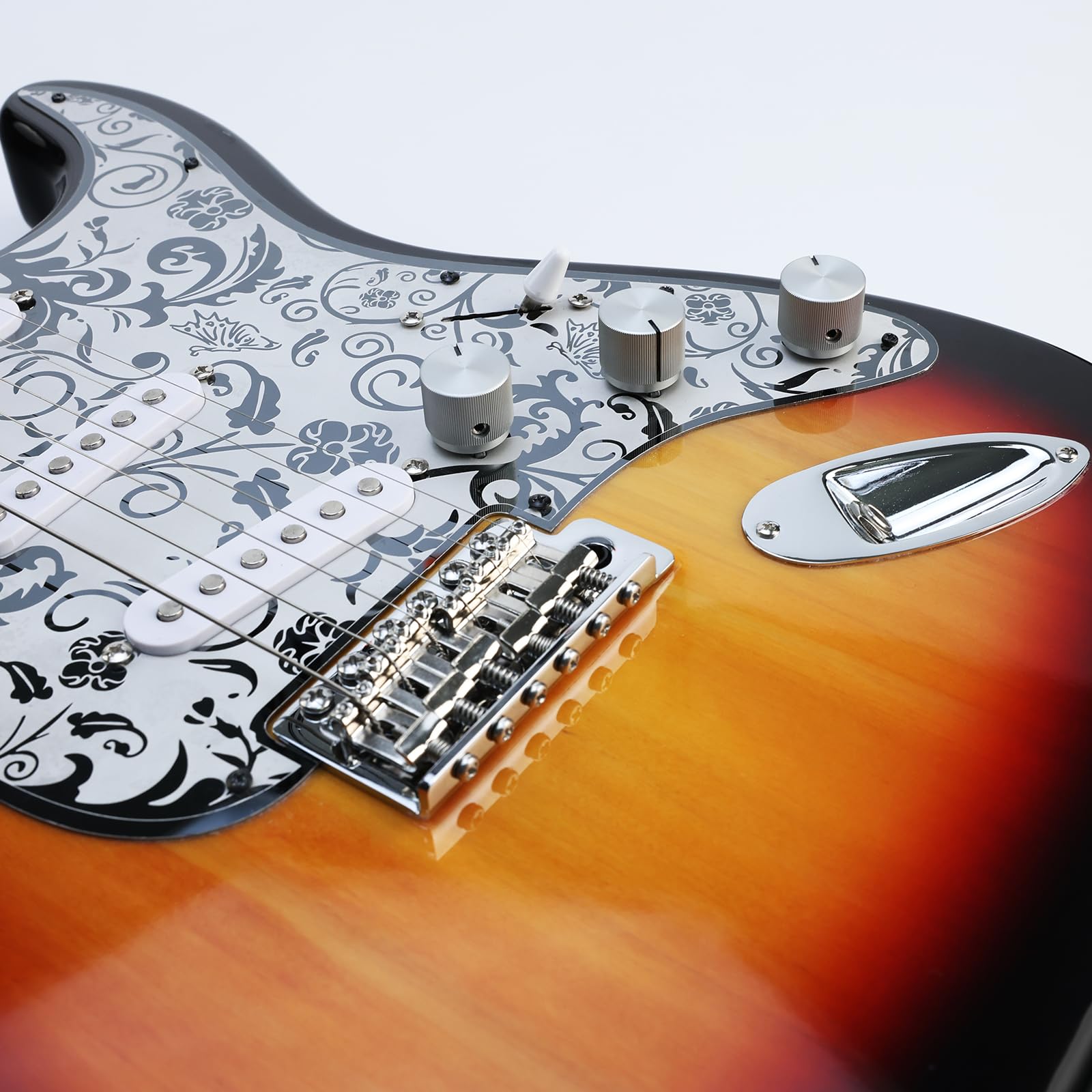 Puente de guitarra eléctrica de 10,5 mm, cromado, puente de trémolo de 6 puntos, acero inoxidable, placa de aleación de zinc, compatible con piezas de repuesto de guitarra eléctrica Stratocaster