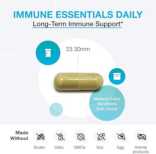Miniatura 2 de XYMOGEN Immune Essentials Daily - Suplemento de apoyo inmunológico a largo plazo con vitamina C ácido ascórbico, vitamina A y D3, N acetil L