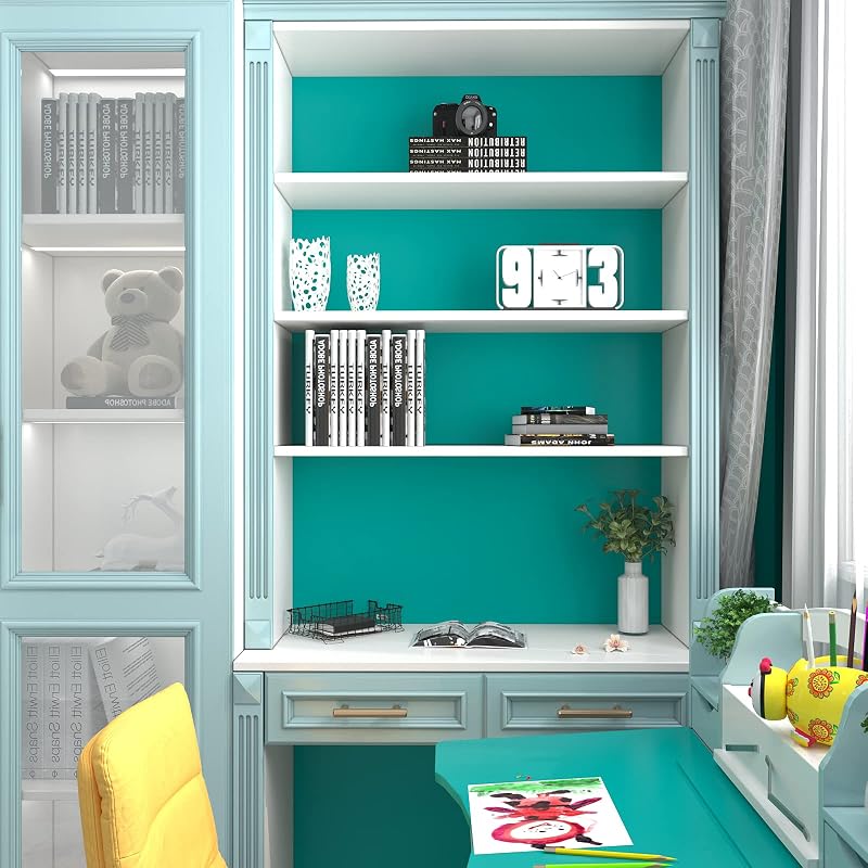 VaryPaper Öntapadós Tapéta Kék 81cm×9m - Retro Stílusú Vinyl Faldekoráció Konyhába, Fürdőszobába, Nappaliba - Vízálló Bútor Fólia Asztalra,