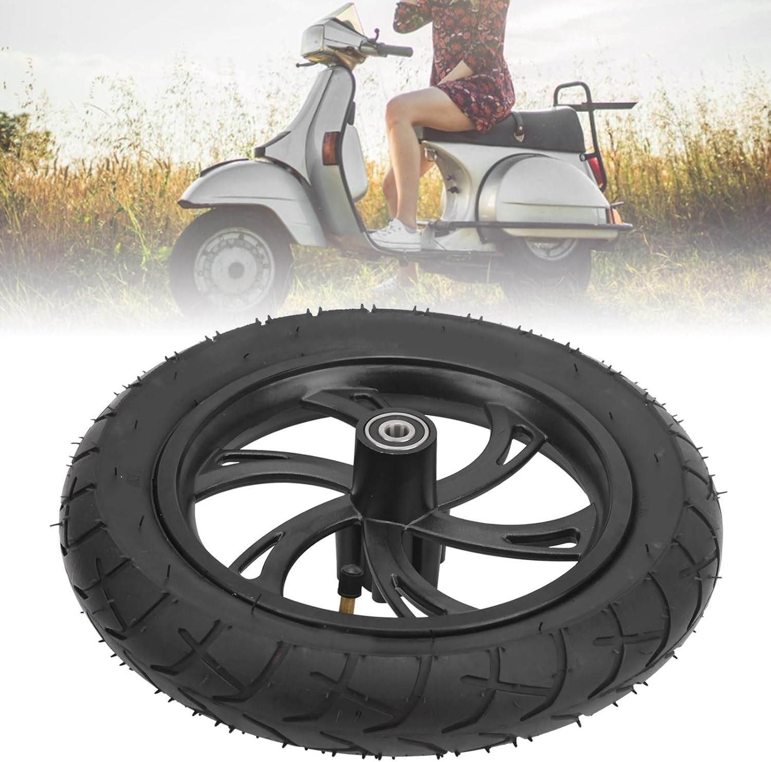 VBESTLIFE 12.5inch Replacement Wheels, Non Slip Rubber Tire Tube with Alloy Rims for Electric Scooter