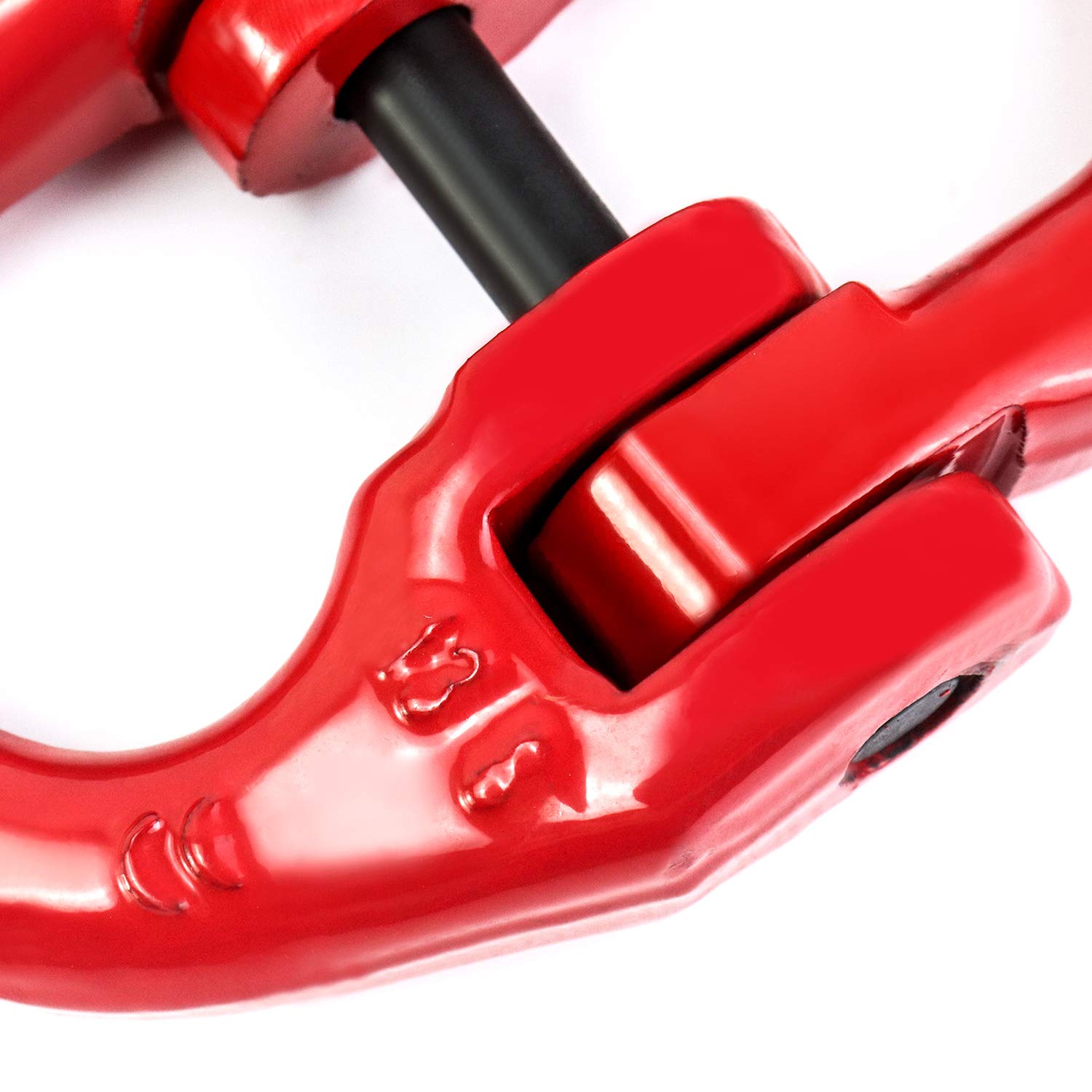 QWORK G80 Alloy Steel Hammerlock Coupling Link Connecting Link, 1/2", Red Painted, 12000 lbs Working Load Limit,2 Pack - Image 3