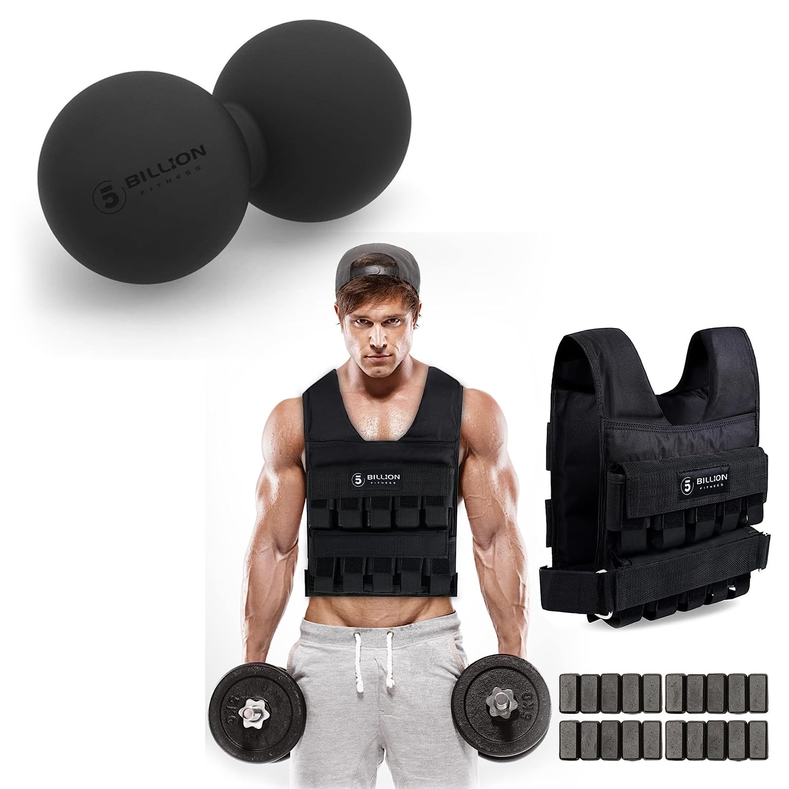 Adjustable Weighted Vest 0-44lbs 5BILLION Peanut Massage Ball