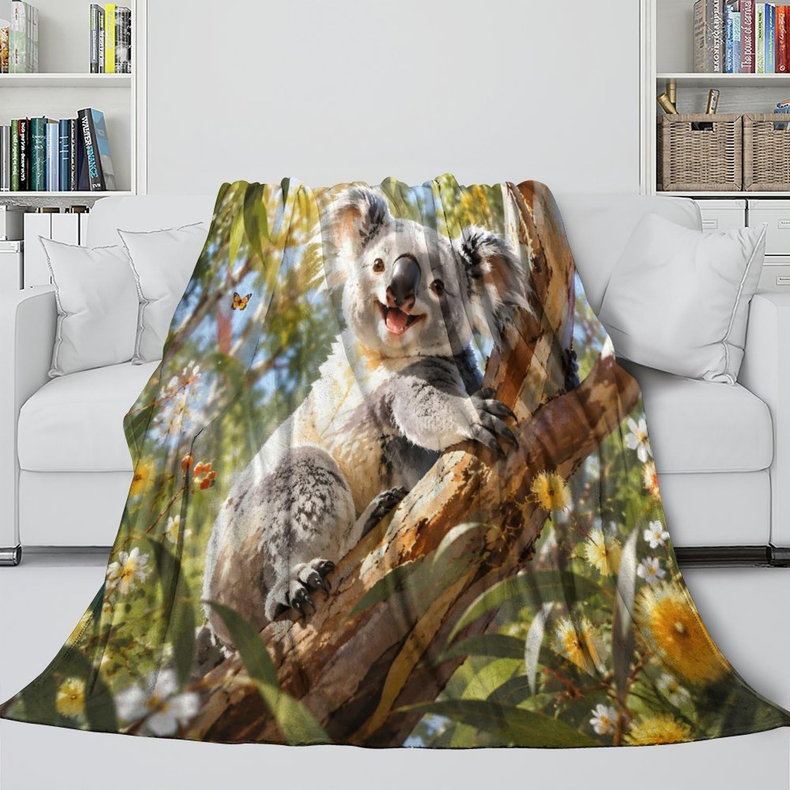 Koala 3D Mikrofaser Kuscheldecke Flauschig Weich