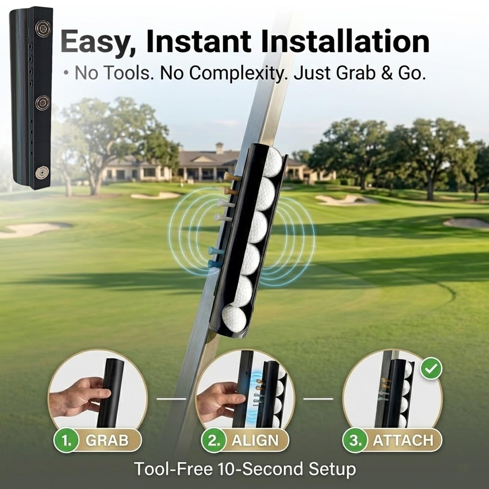 2 x magnetische 3-in-1-Golfballhalter