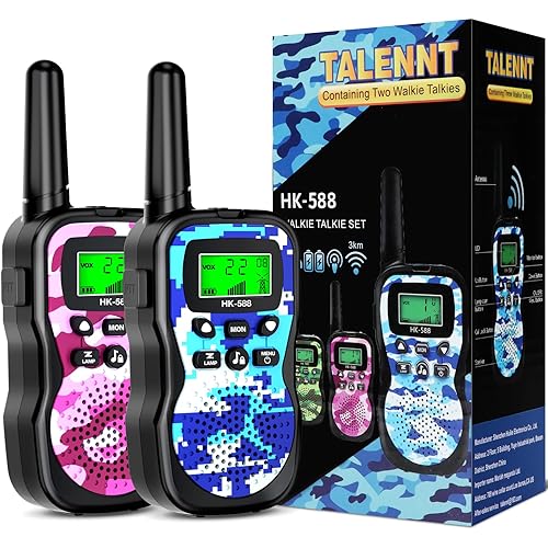 Walkie Talkies for Kids: Toys for 4 5 6 7 8 9 Year Old Boys Girls Birthday Gifts for 3-12 Year Old Boys Girls Kids Toy Age 4-11 Outdoor Games, Camping, Traving