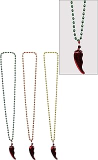 Bead Necklaces with Chili Pepper Charms (Pack of 3) - 30