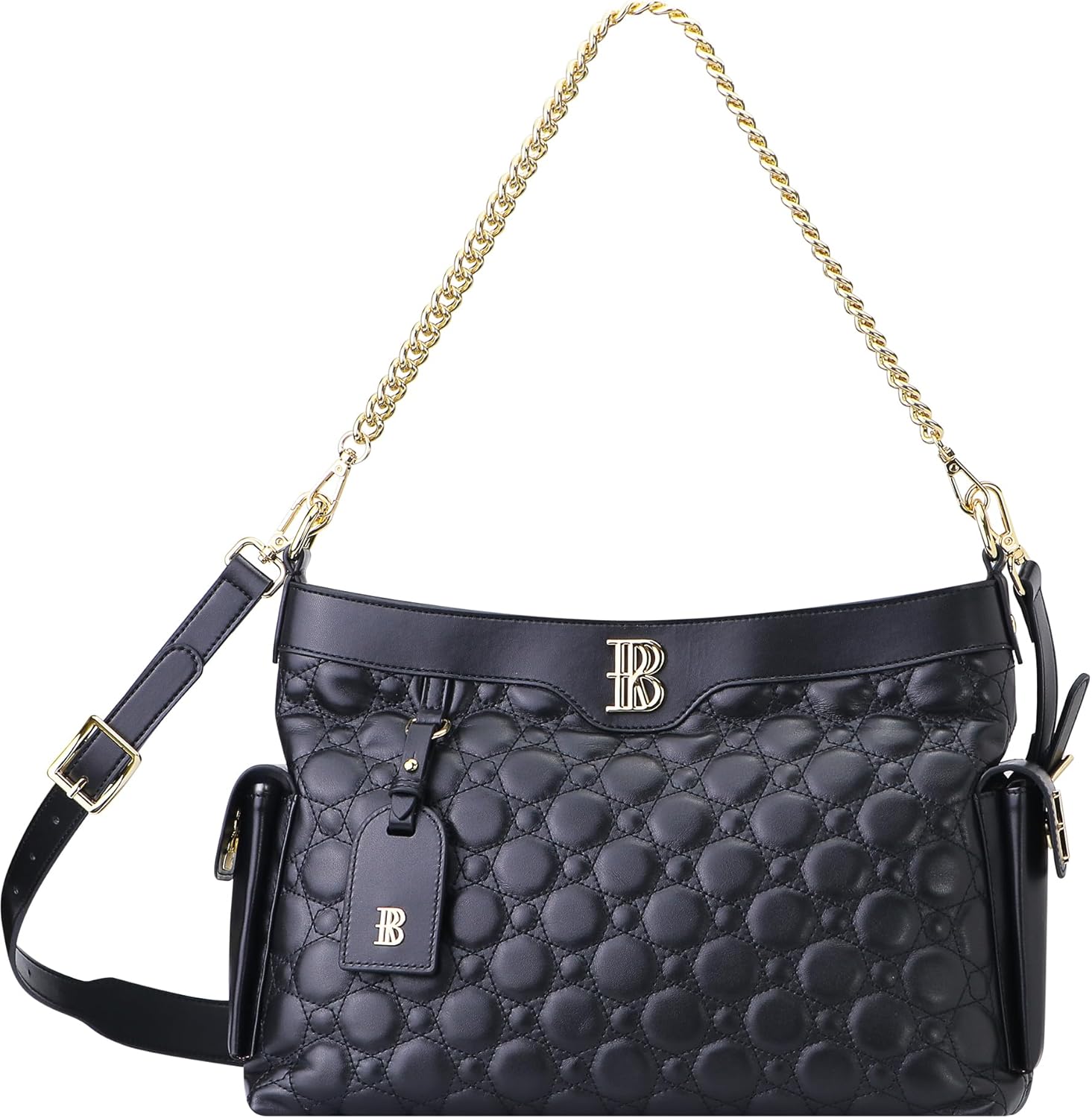 Royal Bagger Genuine Cow Leather Quilted Crossbody Bag, Large Capacity Tote Handbag, Chain Shoulder Purse for Women 3270