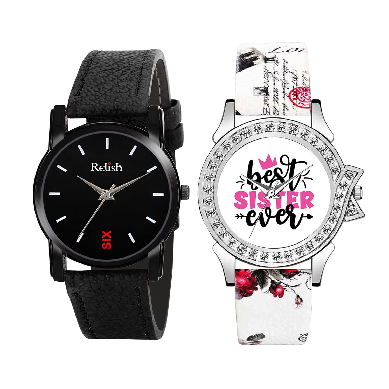 Relish Analog Girls Watch Gift Pack Specially for Raksha Bandhan | Trendy Black & Casual White (B09Z28NDMQ) Amazon Price History, Amazon Price Tracker