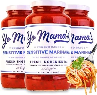 Yo Mama's Foods Sensitive Marinara Pasta Sauce | (3) 25 Ounce Jars | No ...