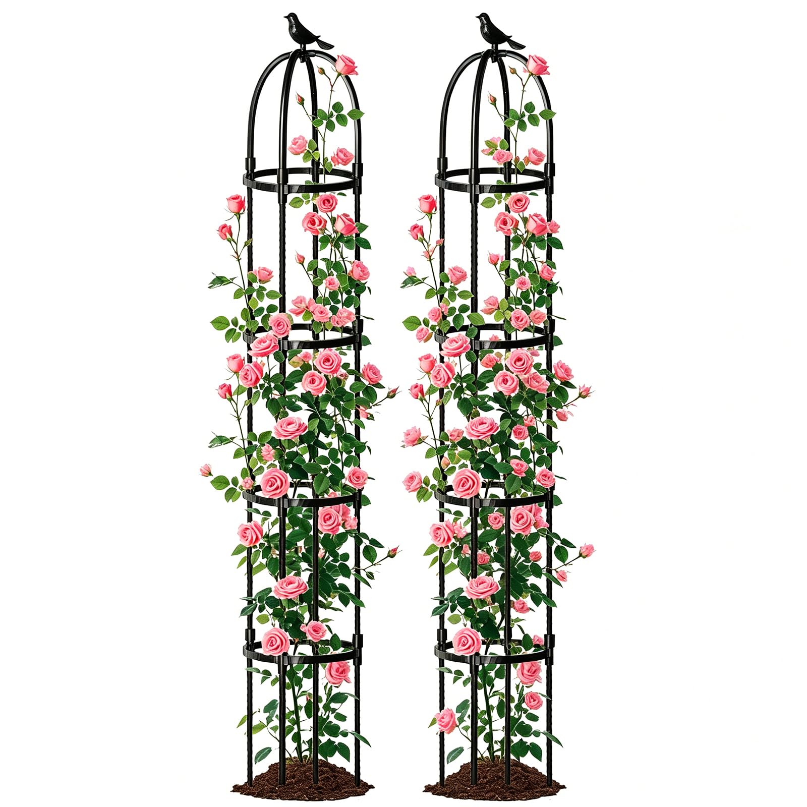 Storystore 2pcs Obelisks for Climbing Plants 190cm, 25cm Climbing Plant Supports for Indoor Outdoor, Garden Obelisks, Garden Trellis Support Trellis for Climbing Plants, Roses, Gardens And Patios