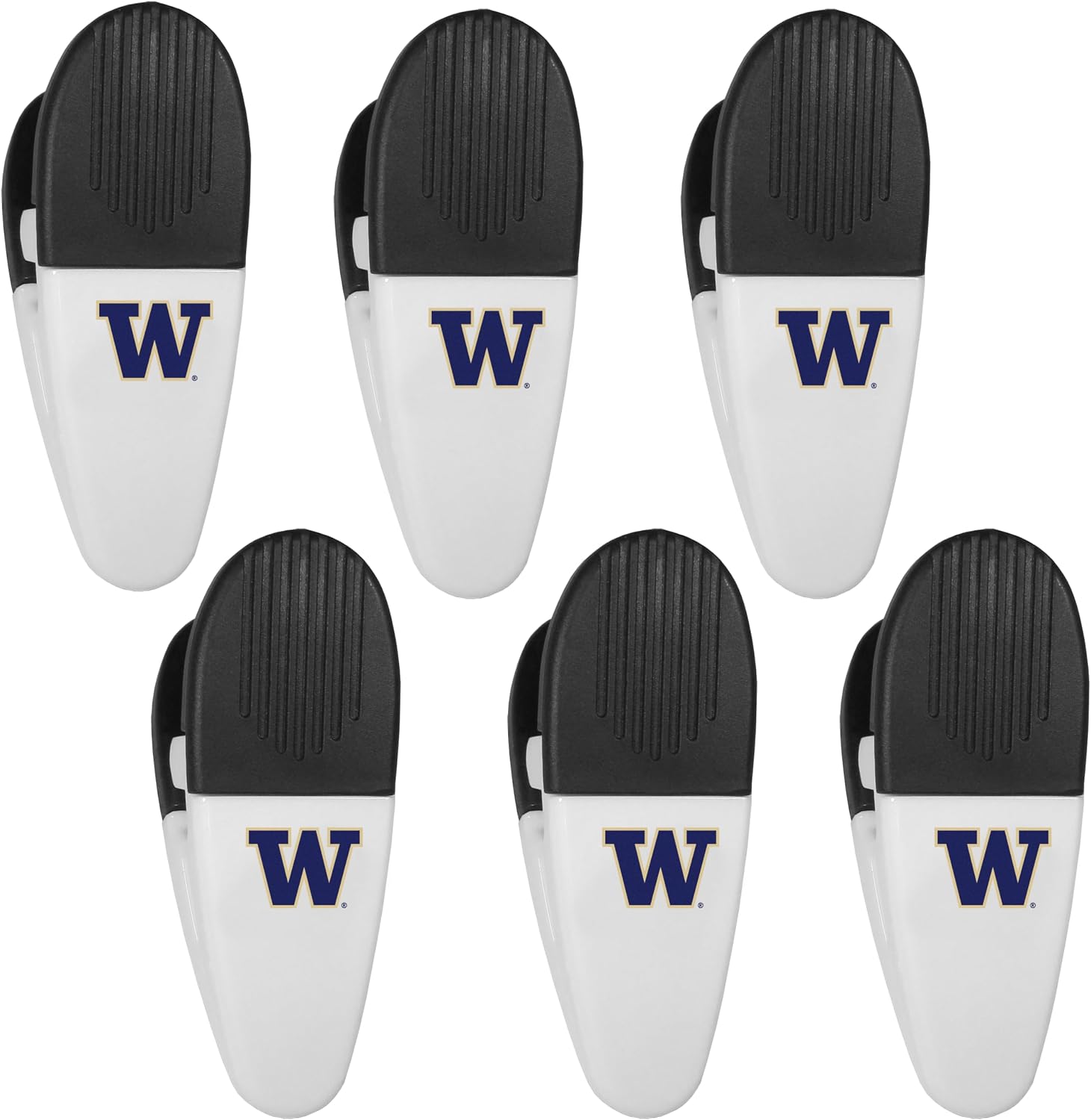 Siskiyou Sports NCAA Washington Huskies Chip Clip Magnets, 6pk White, One Size