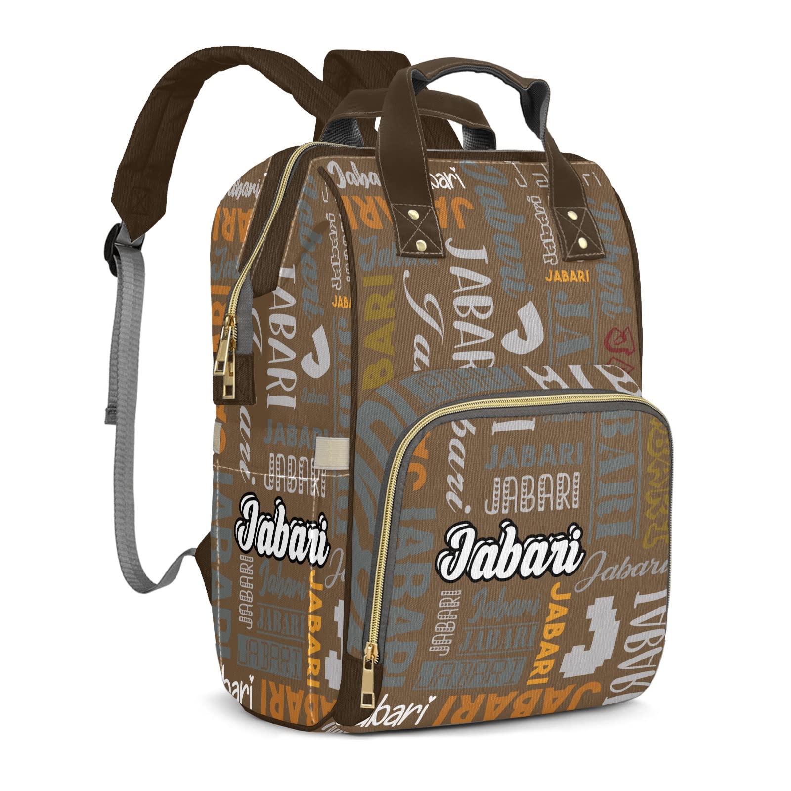 ZAACUSTOM Custom Name Boy Baby Bags, Nylon Personalized Diaper Bag Backpack for Baby Boy Mom, Large Capacity, Waterproof, Multifunctional, Adjustable