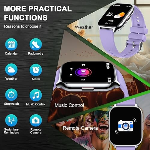 Miniatura 5 de Reloj inteligente para hombres y mujeres Fitness (llamadarespuesta de llamada) Bluetooth Smartwatch para teléfonos Android, iPhone, al aire libre,