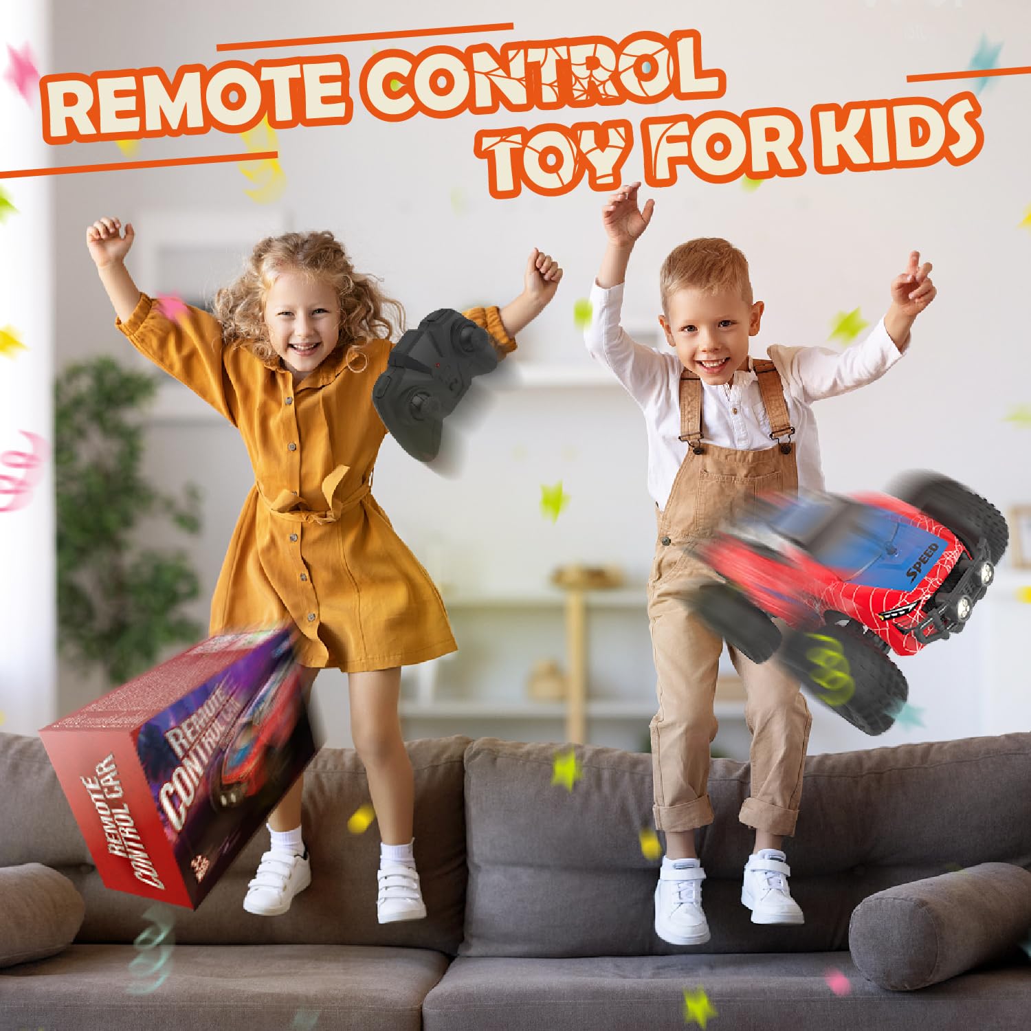 Kizeefun Auto telecomandata, auto RC per 3 4 5 6 7 8 9 anni giochi bambini toy, 2,4 GHz off-road RC crawler 70 minuti di tempo di gioco (2 batterie gratis), regalo di compleanno per ragazzi e ragazze