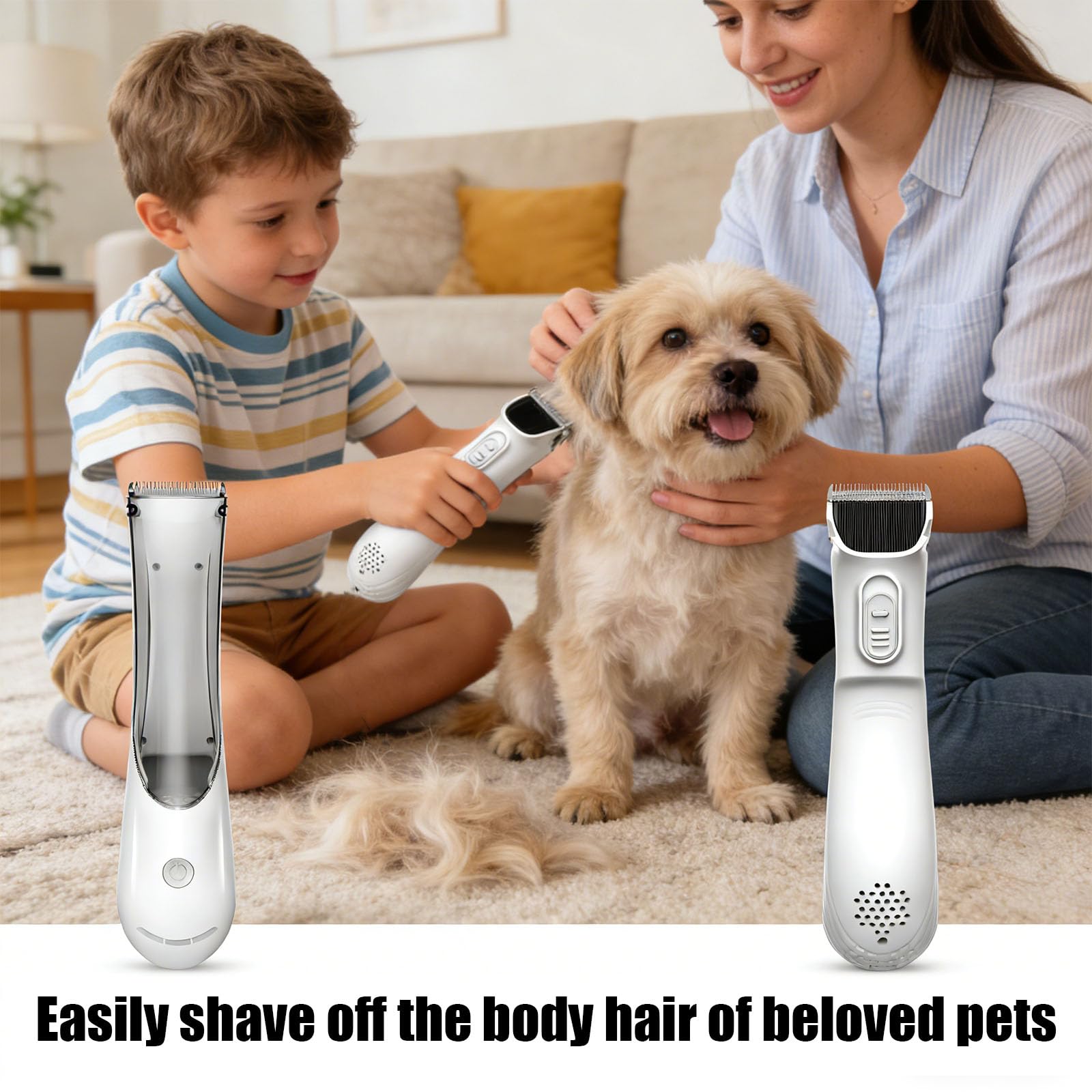 Vacuum Pet Grooming Cutter Combinato Piano Affilatrici di Taglio Ceramica Raccoglie i Capelli Basso Rumore Tre Impostazioni di Velocità Batteria Lunga Puss Capelli Potatore Vuoto
