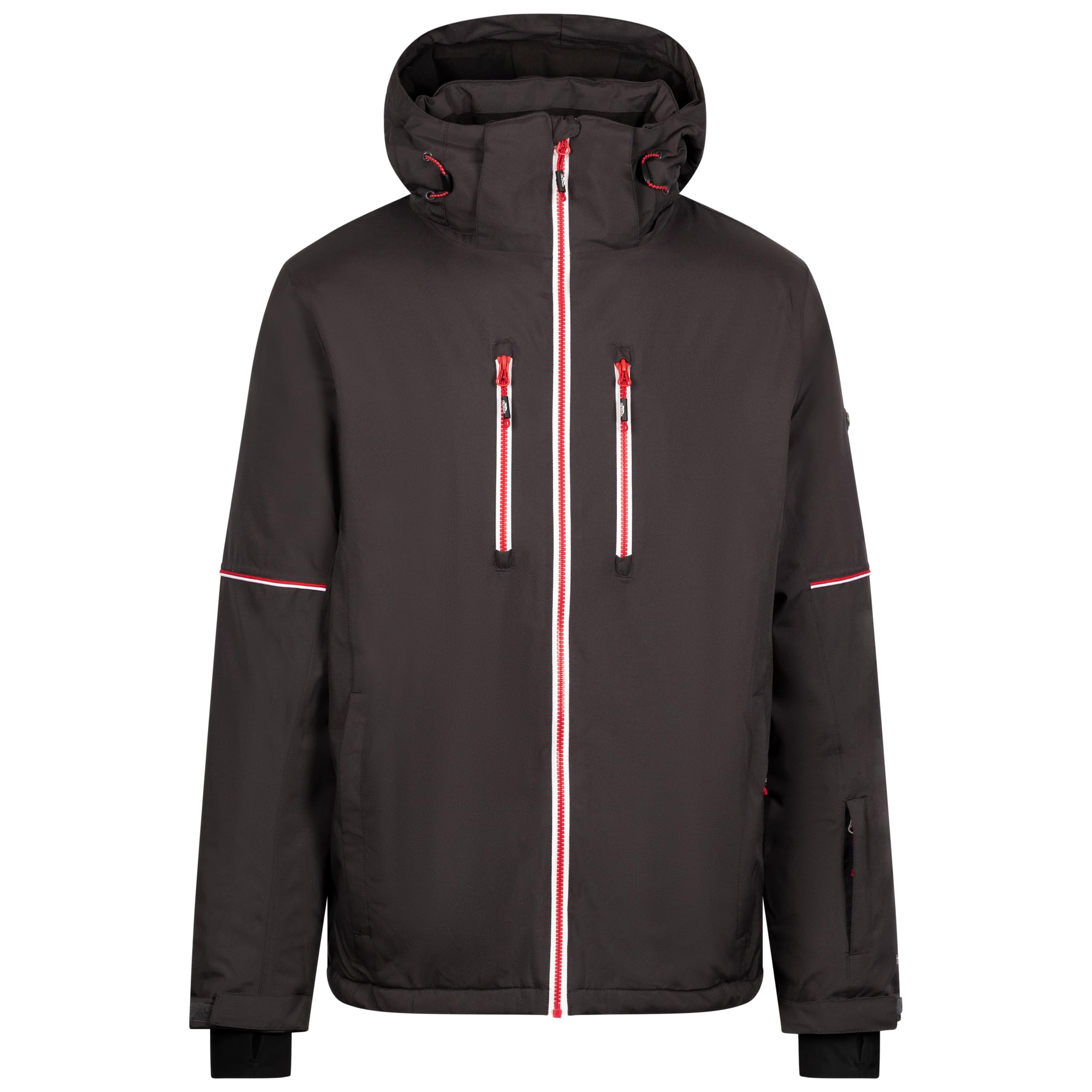 Trespass Mens Ski Jacket Joseph - Padded, Waterproof, Windproof, Detachable Hood, Water Repellent Zips, Chest & Lower Pockets, Snowskirt, Ventilation, Adjustable Cuffs, Polyester Shell
