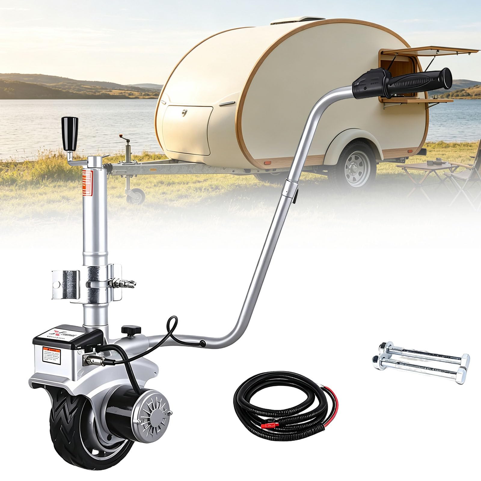 Stützrad Motorisiert,Rangierhilfe Wohnwagen 350W-Nonfolding