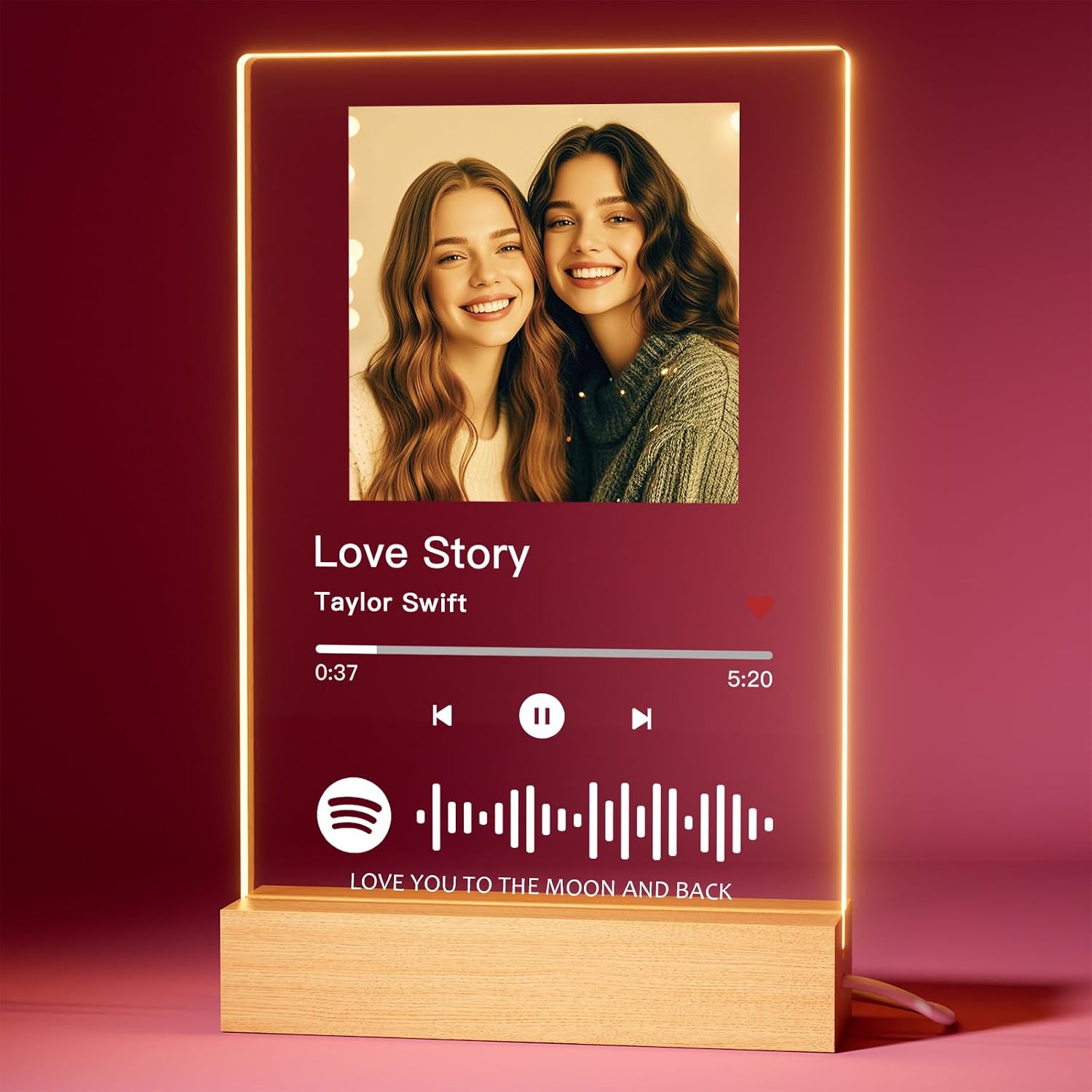 ALBK Custom Spotify Plaque Gifts with Photo - Custom Music Song Plaques with Picture, Personalized Anniversary & Valentines Day Plaques Gifts for Couple Boyfriend Girlfriend, Personalized Photo Frame