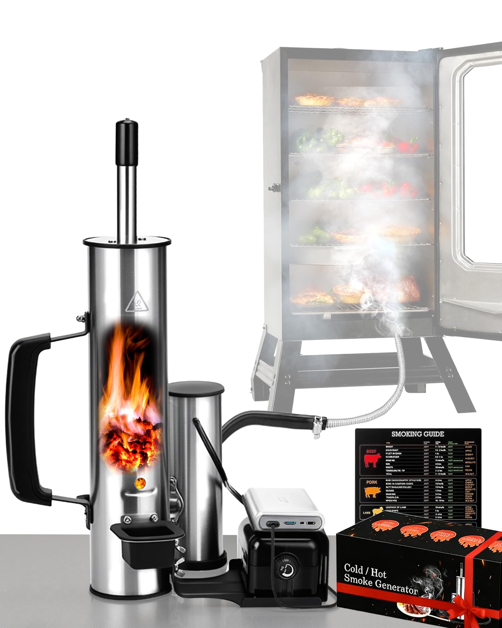 GLOWNY 水着 SMOKE TUBE SET UP 2026 Upgraded Stainless Steel Smoke Generator, Double-Tube Design