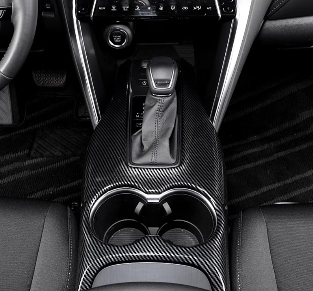 Car Accessories Fit for Toyota VENZA 2021 2022 2023 2024 Gear Shift Knob Console Panel Trims Cover (B Style Carbon Fiber) 1PC ABS