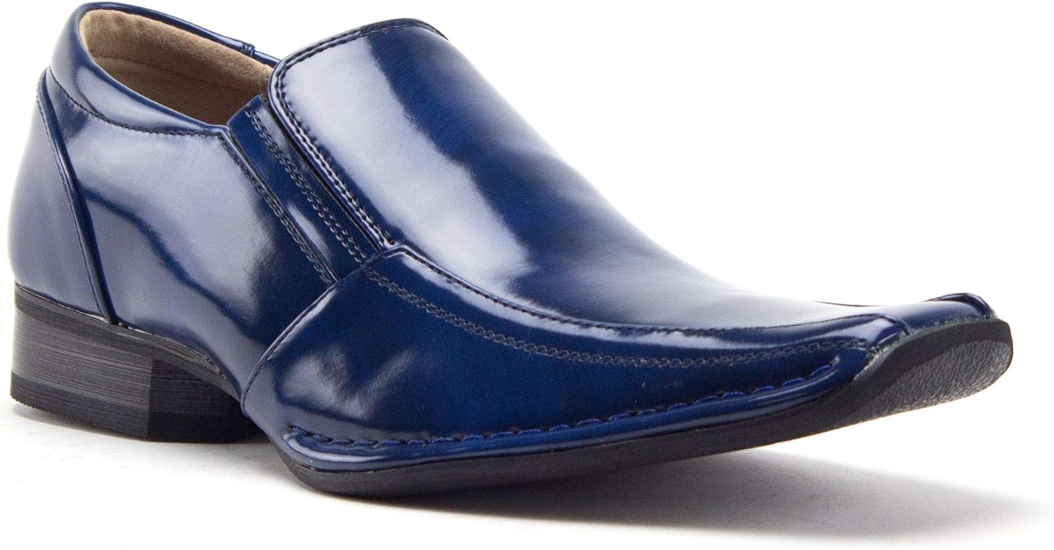 Men's 99374 Slip On Square Toe Classic Loafers Dress Shoes, Royal Blue, 8