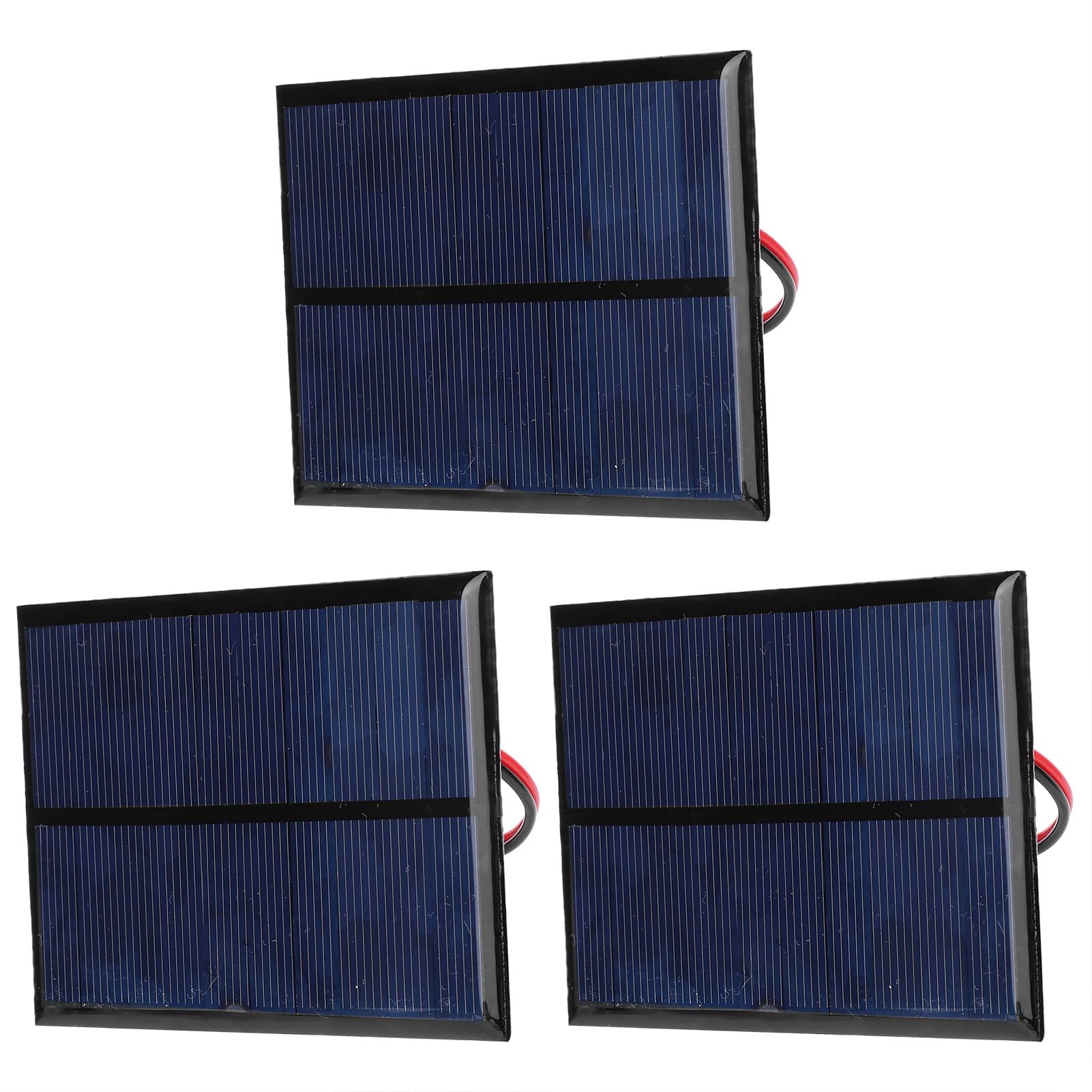 Estink Pannello Solare Portatile, Set da 3 Pezzi Polysilicon 5V 1W 200mA Dimensioni 100x70mm con Cavo Rosso Nero 30cm per Carica Dispositivi Esterni