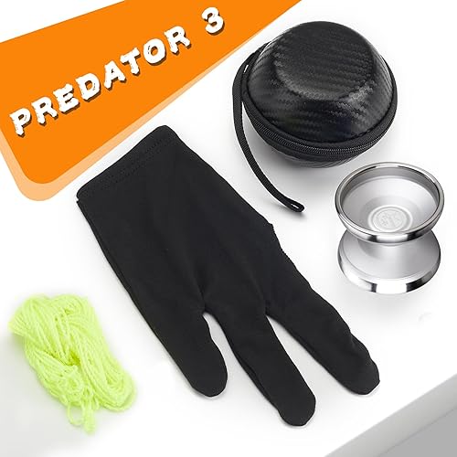 Miniatura 7 de Yoyo profesional bimetálico, yoyo que no responde para adultos, jugadores avanzados, yoyo de truco Predator 3 con rodamientos YOYO prémium con