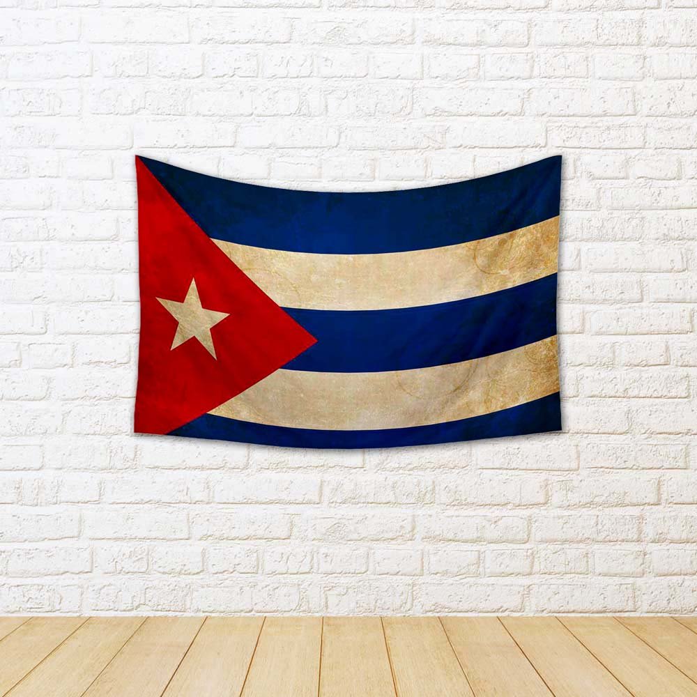 ArtzFolio Cuban Flag Silk Tapestry Wall Hanging, 35 X 24Inch
