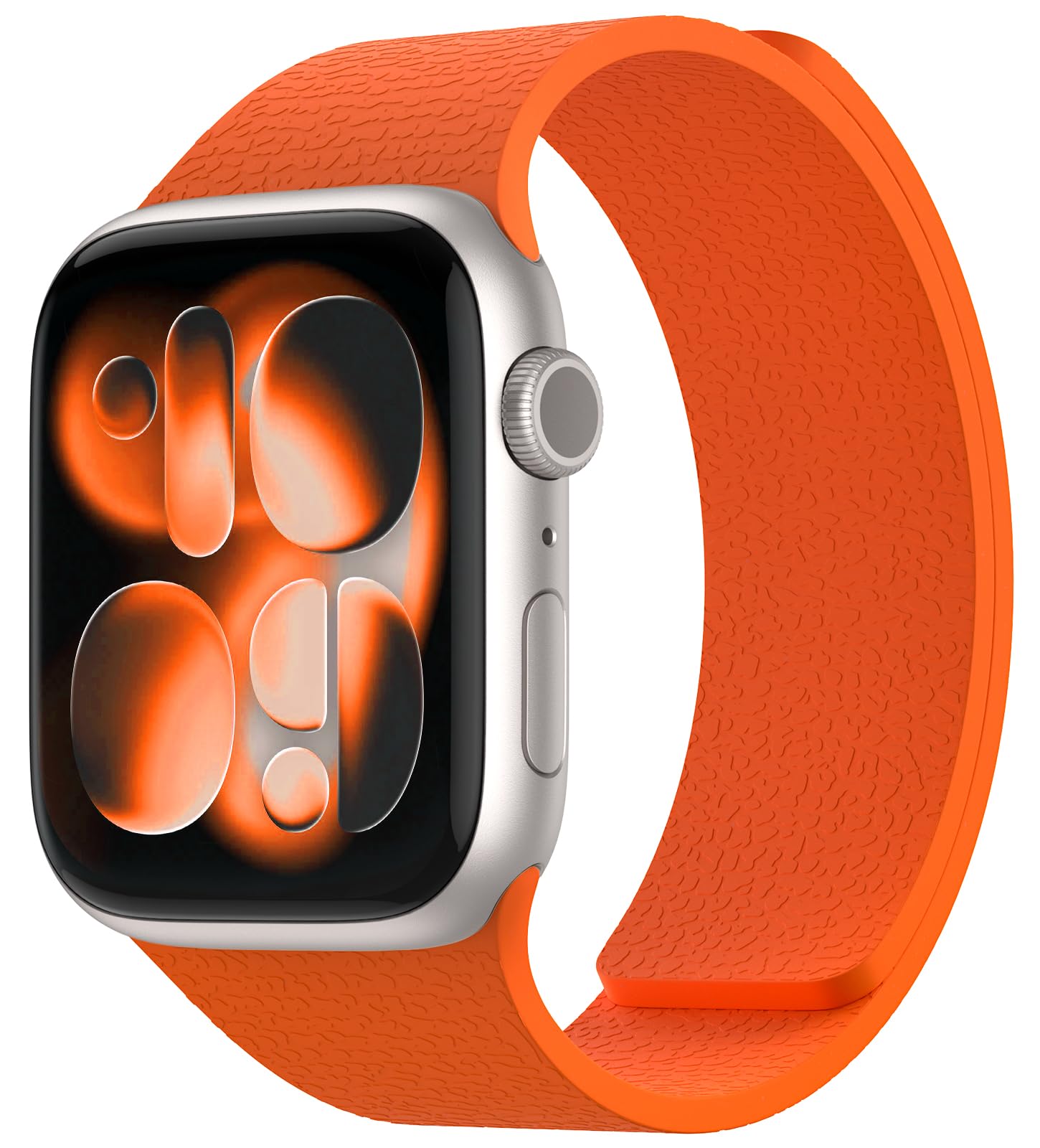 Nereides Compatible with Apple Watch Straps 42mm 41mm 40mm 38mm, Soft Magnetic Silicone Replacement Band for iWatch Series 11 10 9 8 7 6 5 4 SE SE2 SE3 3 2 1 (Black+Orange) — view 23
