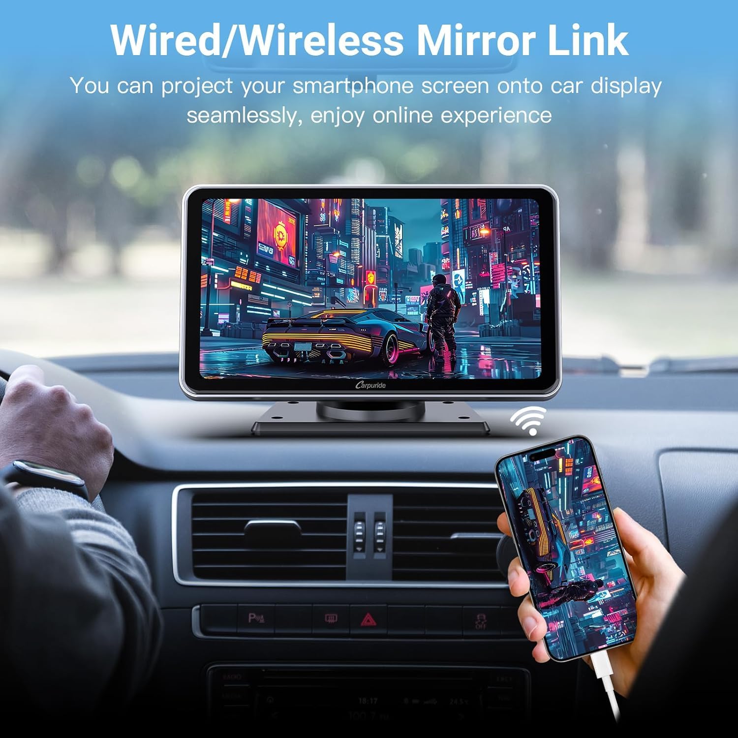 Amazon.com: Carpuride Pantalla Inalámbrica Portátil CarPlay para