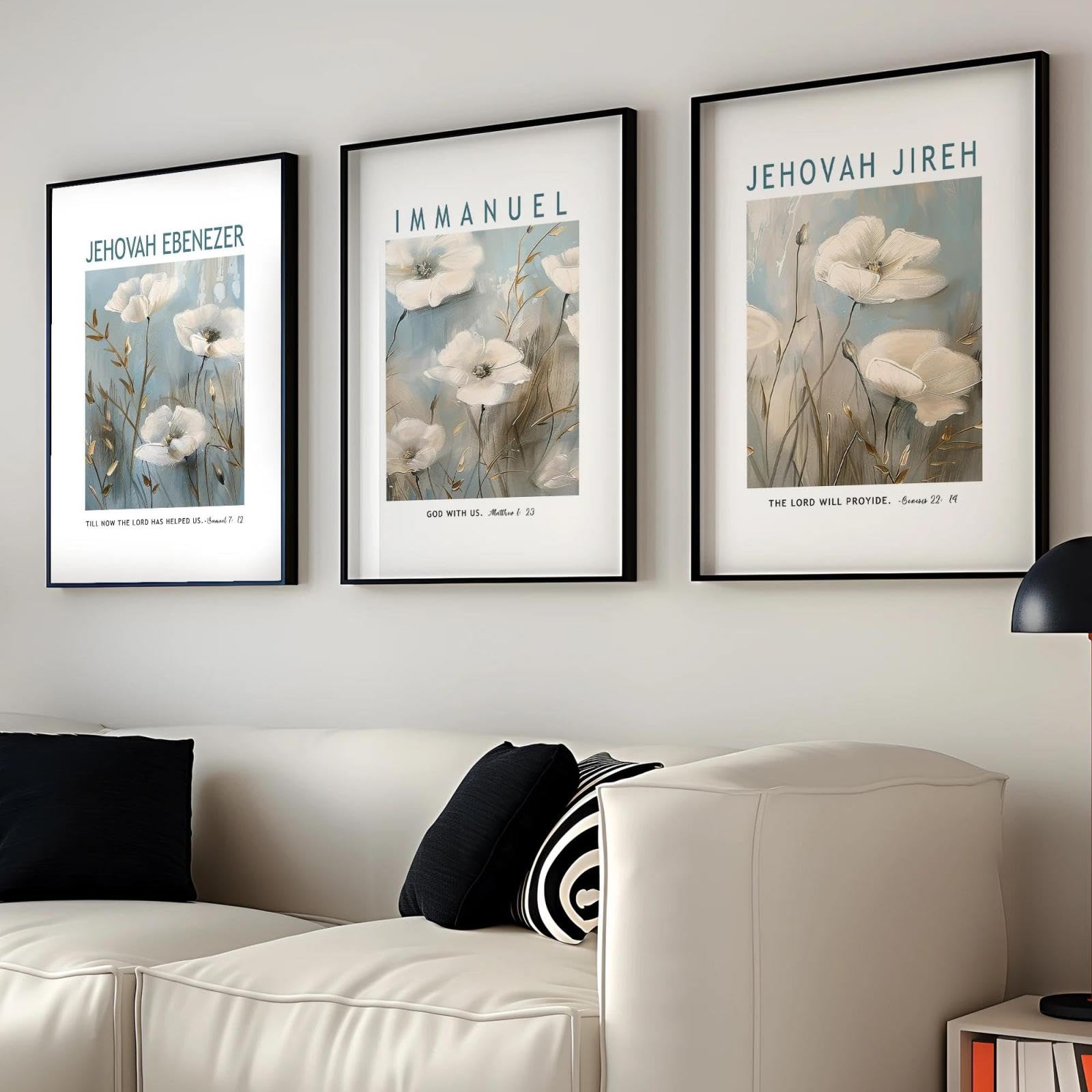 Baibexing Flower 7:12 Christianity Bible Verse Wall Art Prints Canvas Painting Poster Picture For Living Room Home Decor 21X30Cmx3Pcs Unframed