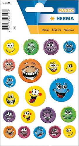HERMA 6153 Sticker Gesichter, geprägt aus Kunststoff, gepräg